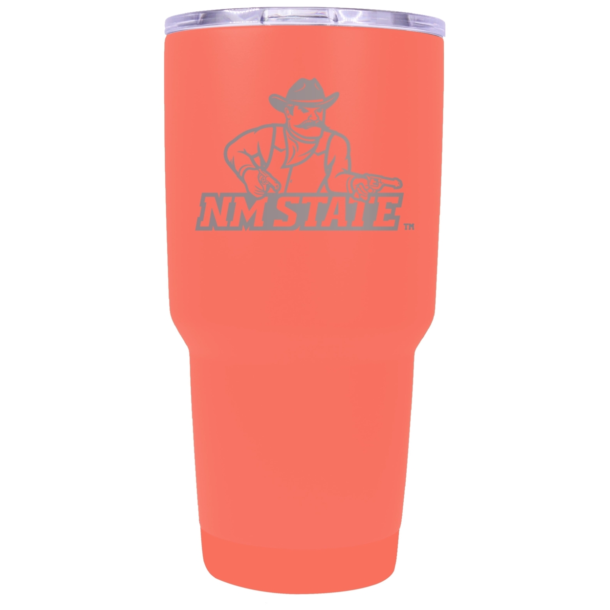 New Mexico State University Pistol Pete 24 Oz Laser Engraved Stainless Steel Insulated Tumbler - Choose Your Color. - Coral