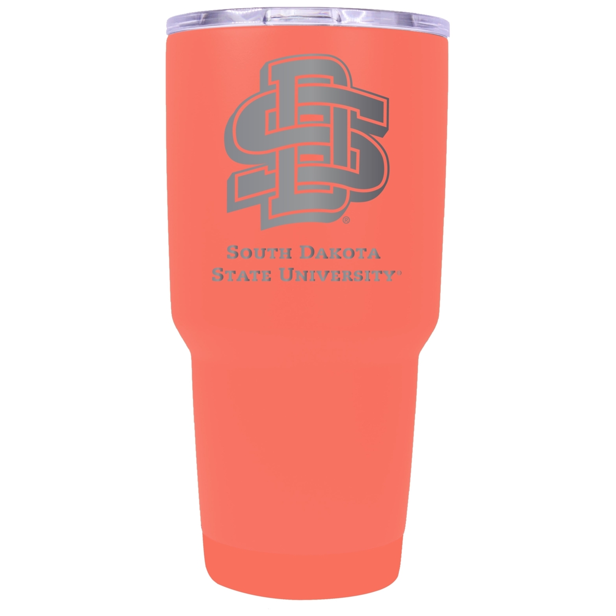 South Dakota State Jackrabbits 24 Oz Laser Engraved Stainless Steel Insulated Tumbler - Choose Your Color. - Coral