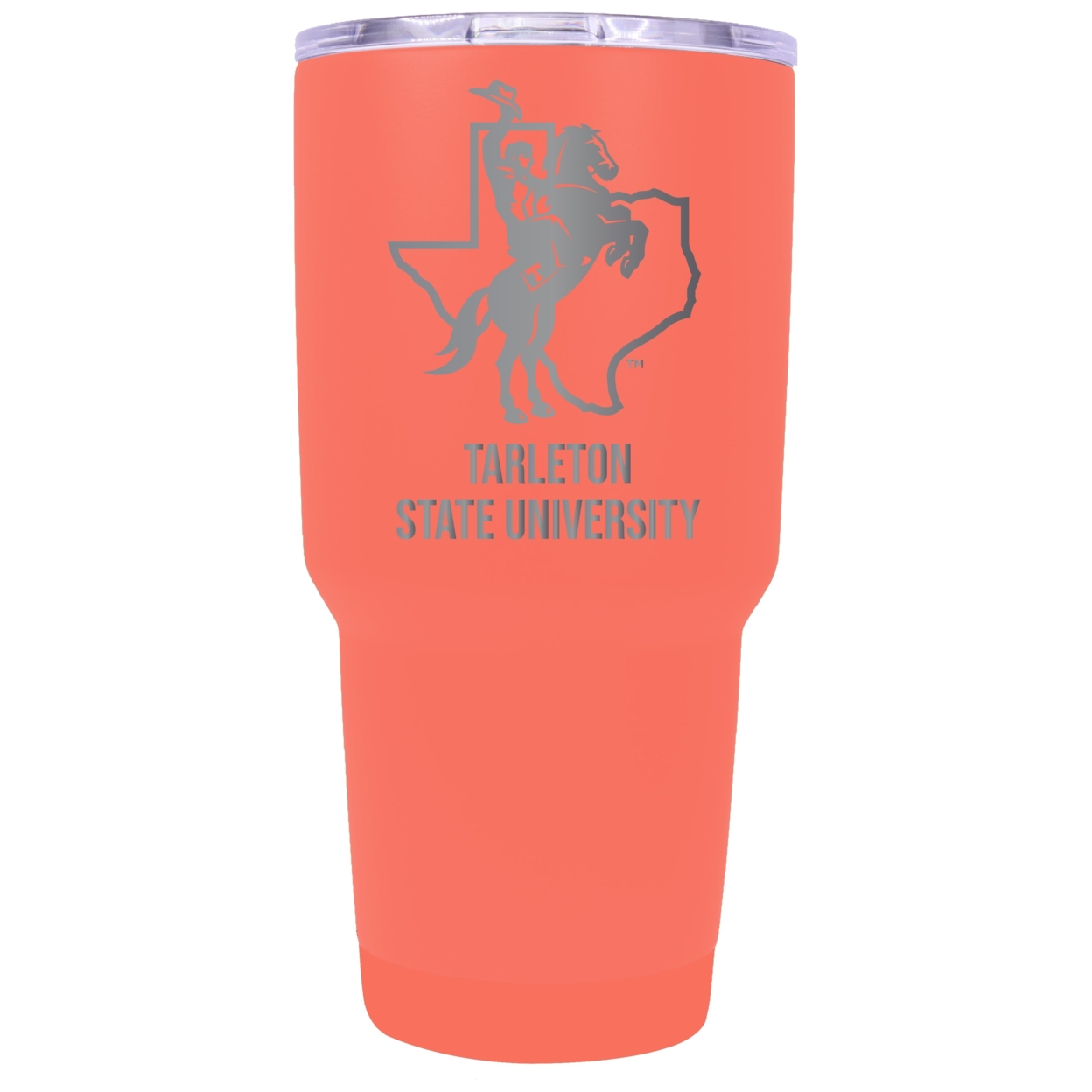 Tarleton State University 24 Oz Laser Engraved Stainless Steel Insulated Tumbler - Choose Your Color. - Coral