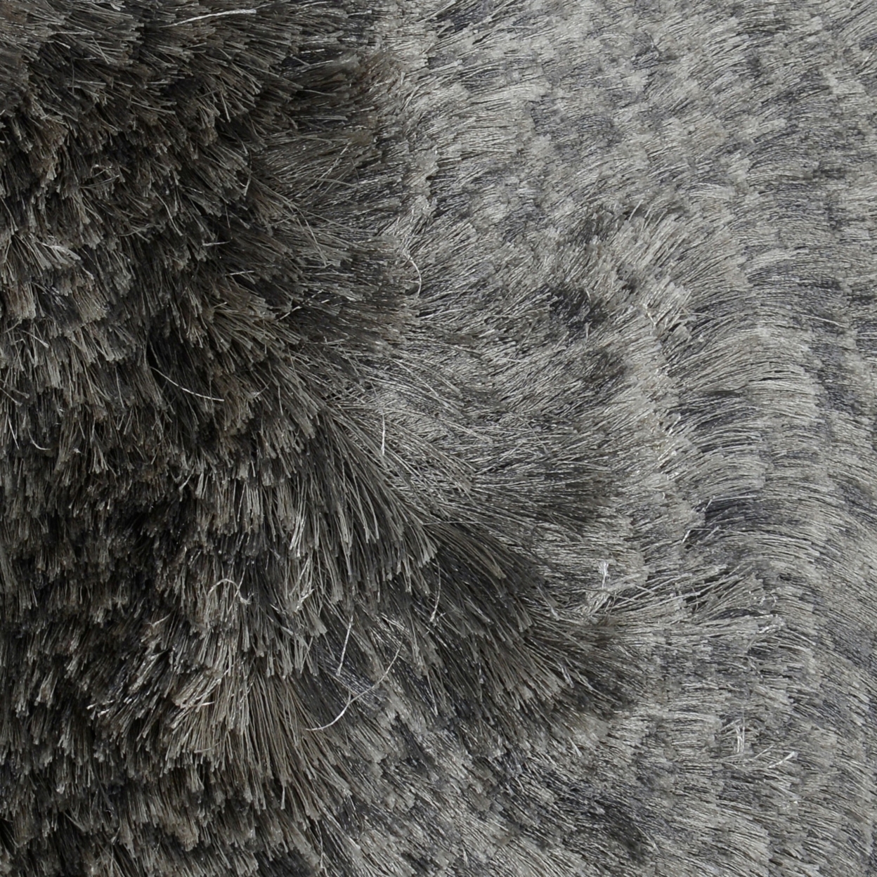 Vittorio 5 X 8 Handwoven Shag Area Rug, Polyester Cotton, Solid Dark Gray- Saltoro Sherpi
