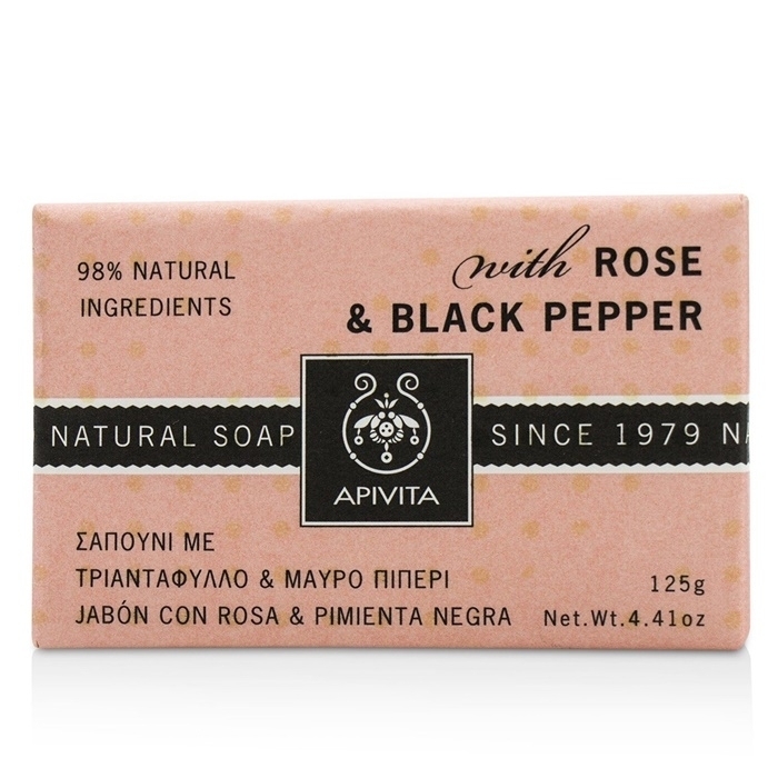 Apivita Natural Soap With Rose & Black Pepper 125g/4.41oz