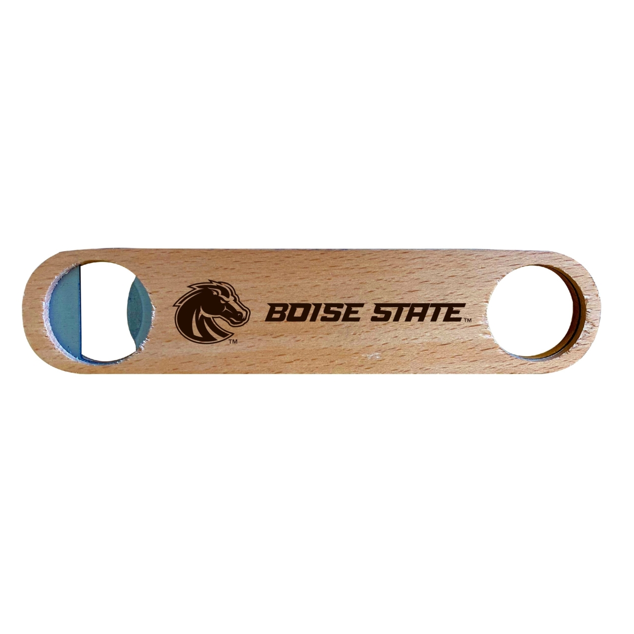 Boise State Broncos Laser Etched Wooden Bottle Opener College Logo Design