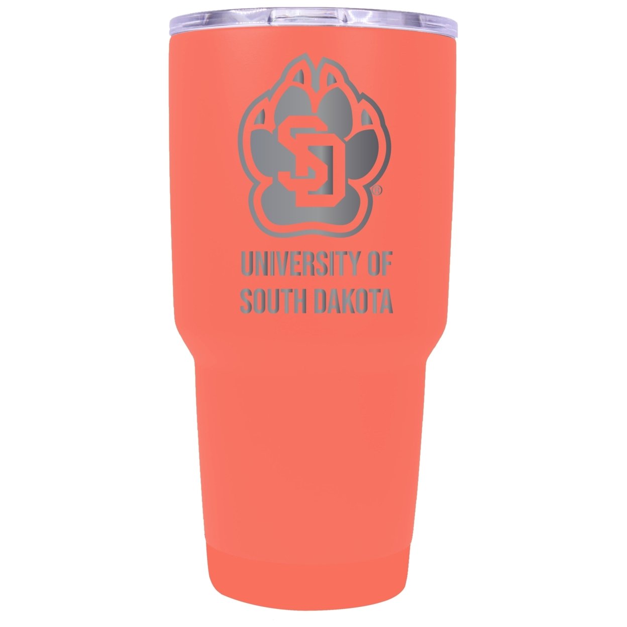 South Dakota Coyotes 24 Oz Laser Engraved Stainless Steel Insulated Tumbler - Choose Your Color. - Coral