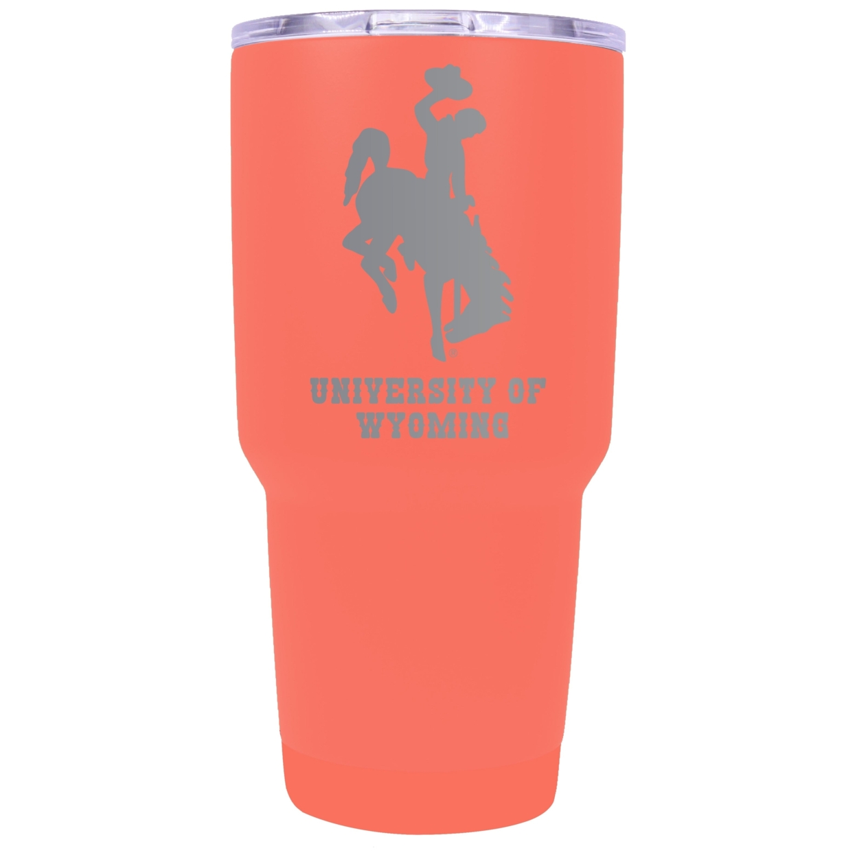 University Of Wyoming 24 Oz Laser Engraved Stainless Steel Insulated Tumbler - Choose Your Color. - Coral