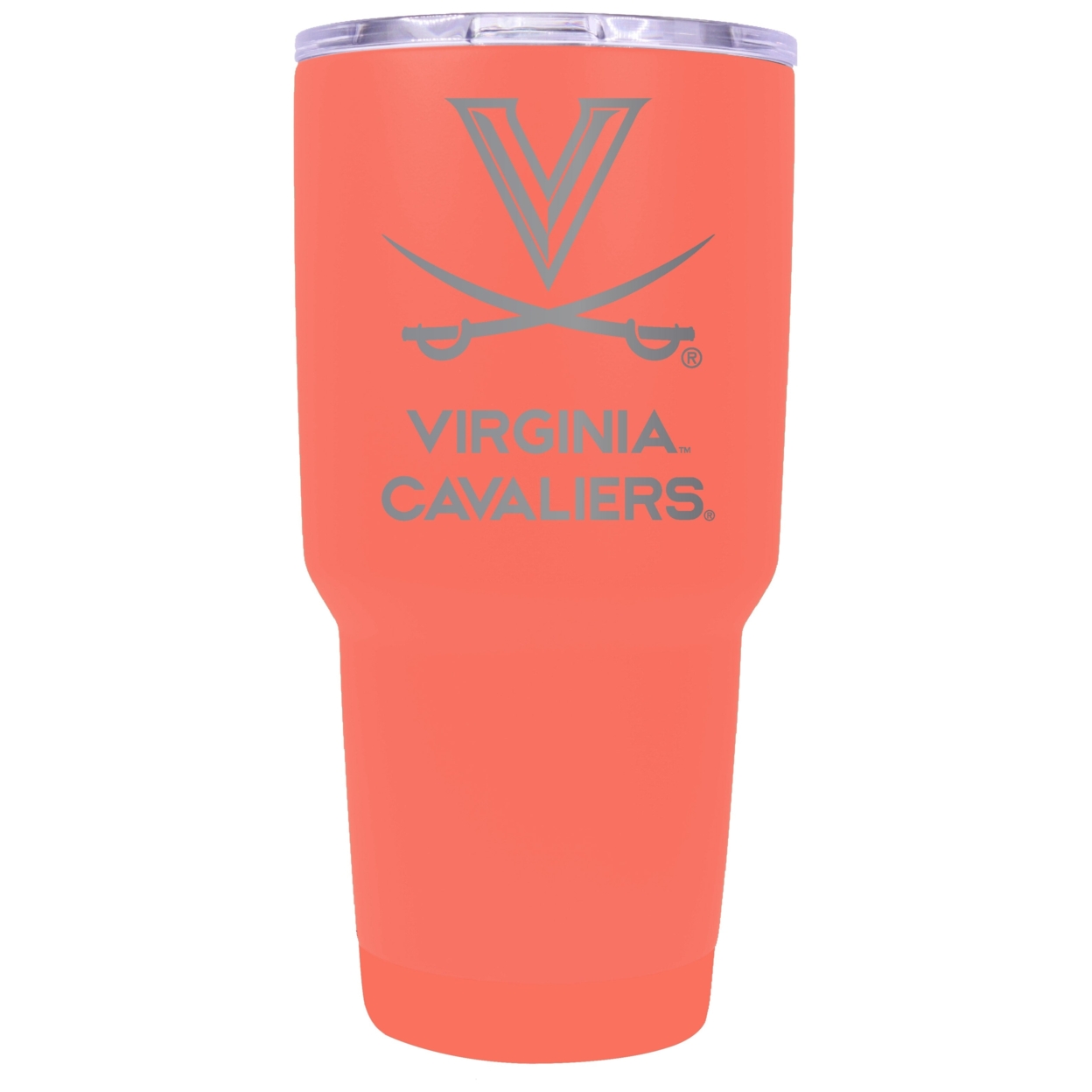 Virginia Cavaliers 24 Oz Laser Engraved Stainless Steel Insulated Tumbler - Choose Your Color. - Coral