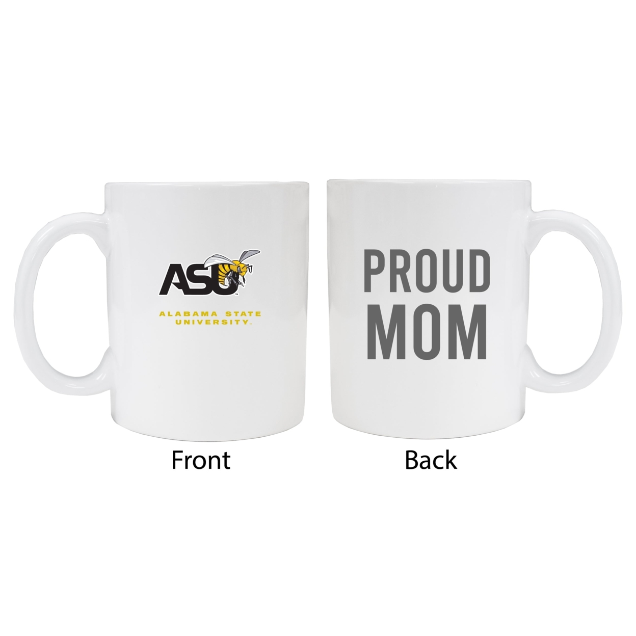Alabama State University Proud Mom Ceramic Coffee Mug - White (2 Pack)