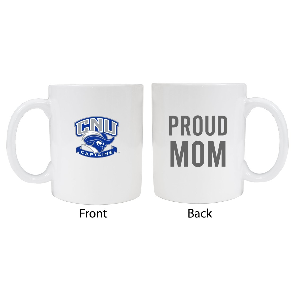 Christopher Newport Captains Proud Mom Ceramic Coffee Mug - White (2 Pack)
