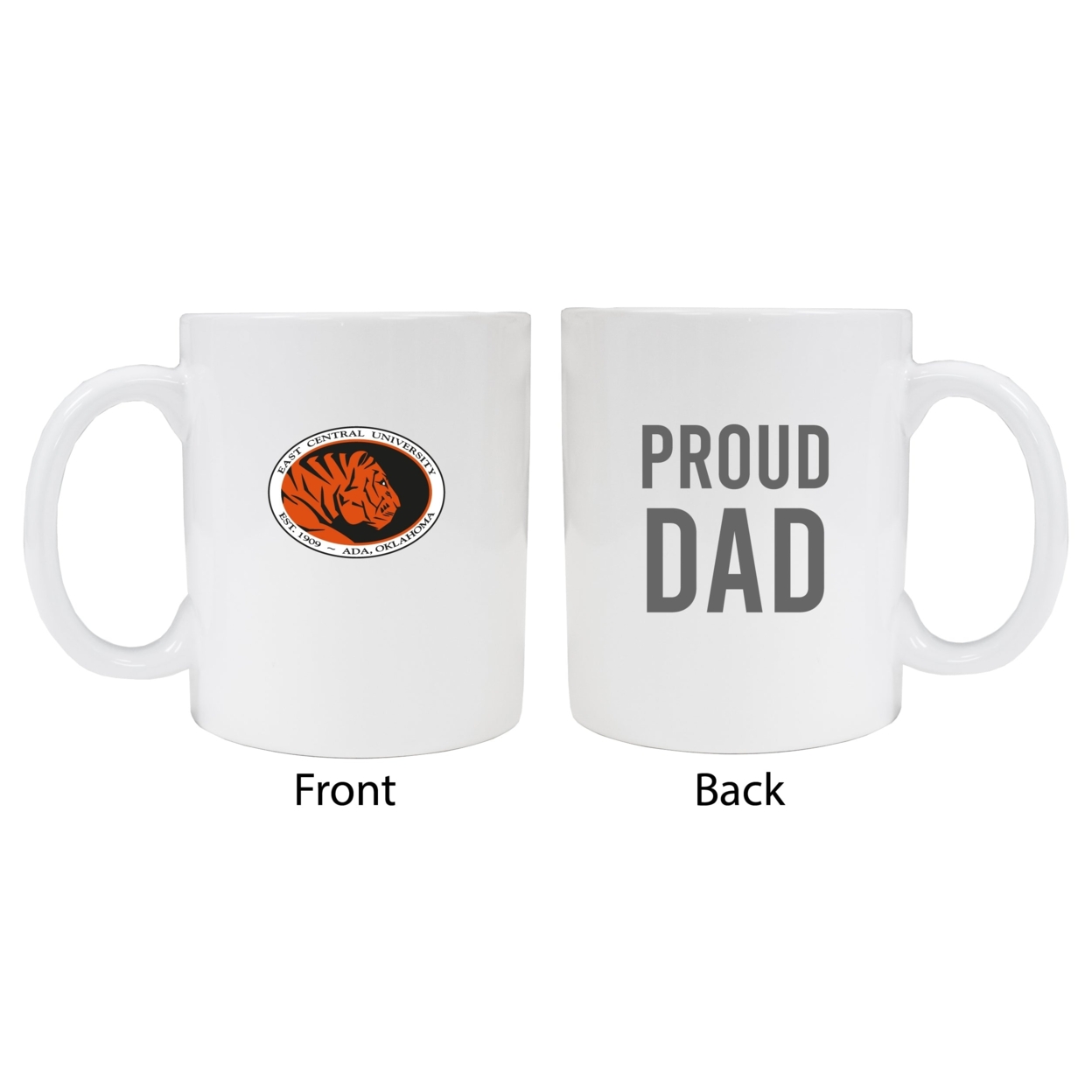 East Central University Tigers Proud Dad Ceramic Coffee Mug - White (2 Pack)