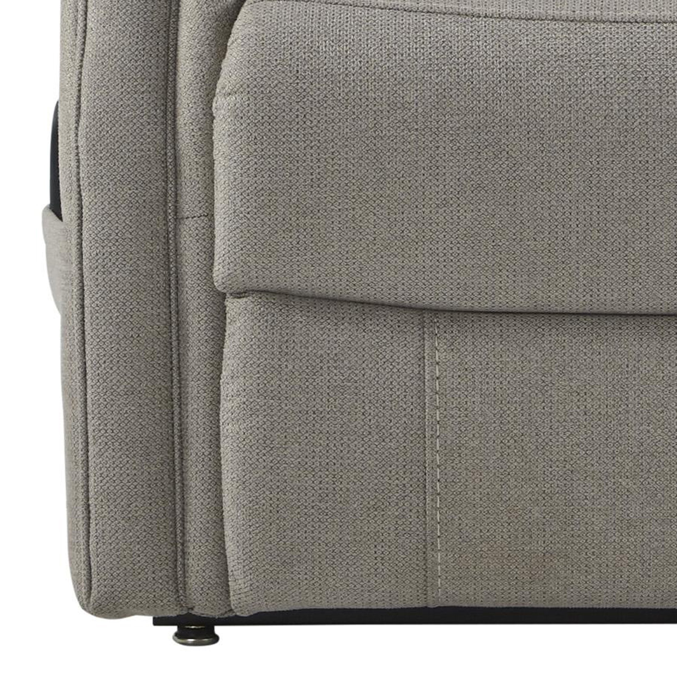 Fabric Upholstered Metal Frame Power Lift Recliner With Tufted Back, Gray- Saltoro Sherpi