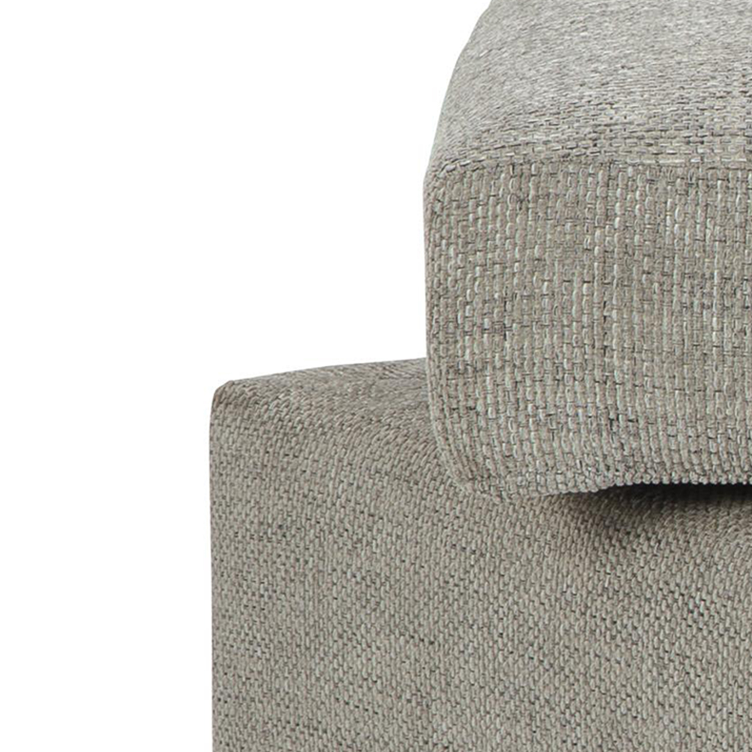 Wooden Ottoman With Textured Polyester Upholstery And Storage, Light Gray- Saltoro Sherpi