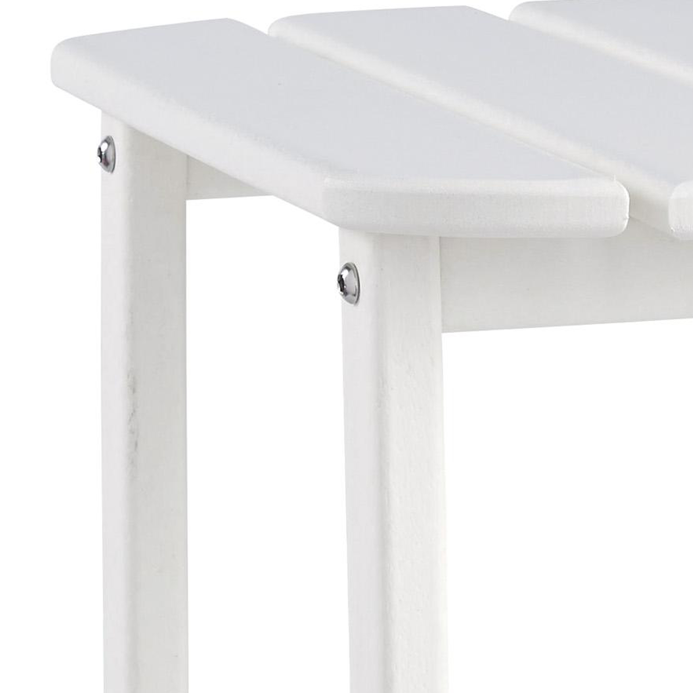 Slatted Rectangular Hard Plastic End Table With Straight Legs, White- Saltoro Sherpi
