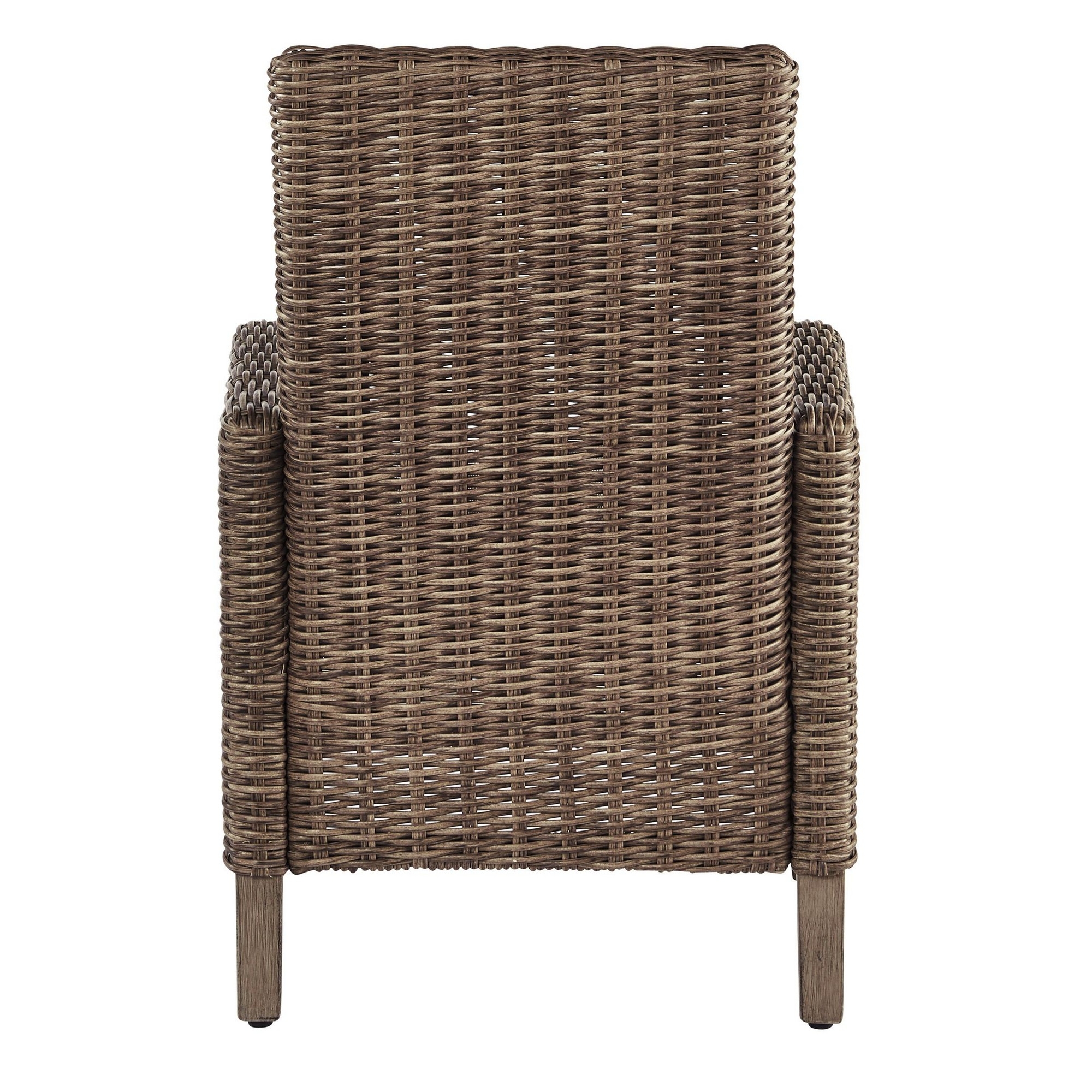 Handwoven Wicker Frame Fabric Upholstered Armchair,Set Of 2,Beige And Brown- Saltoro Sherpi
