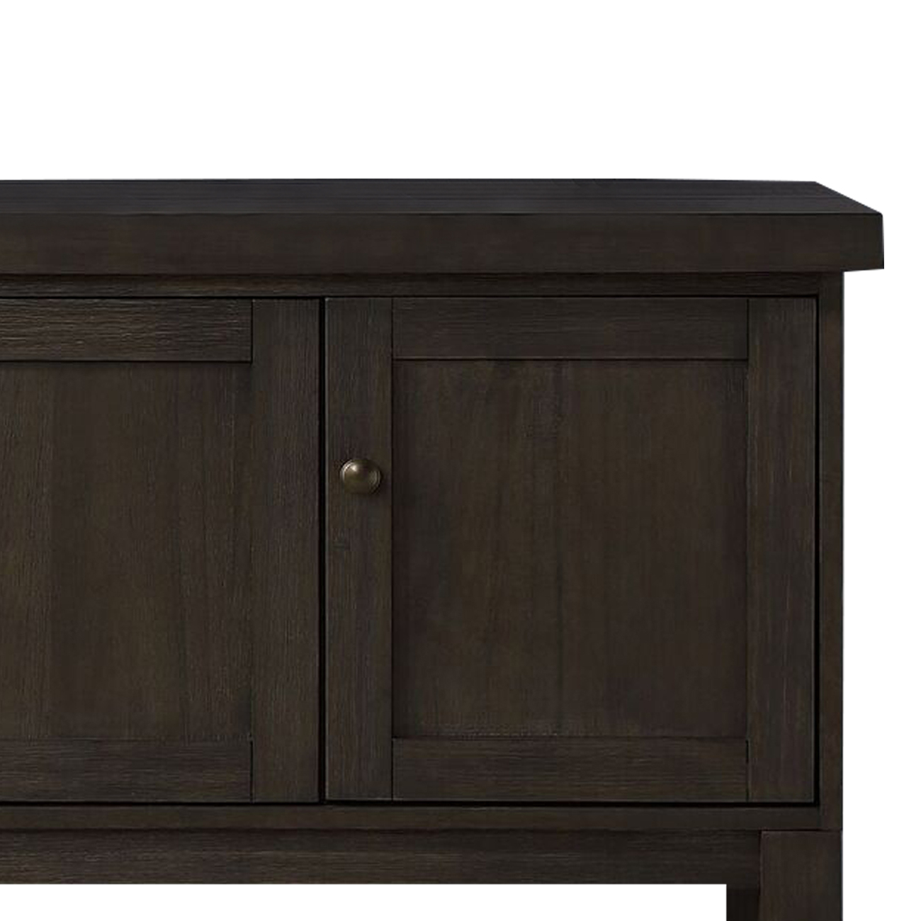 Transitional Style Server With 3 Doors And Open Bottom Shelf, Brown- Saltoro Sherpi
