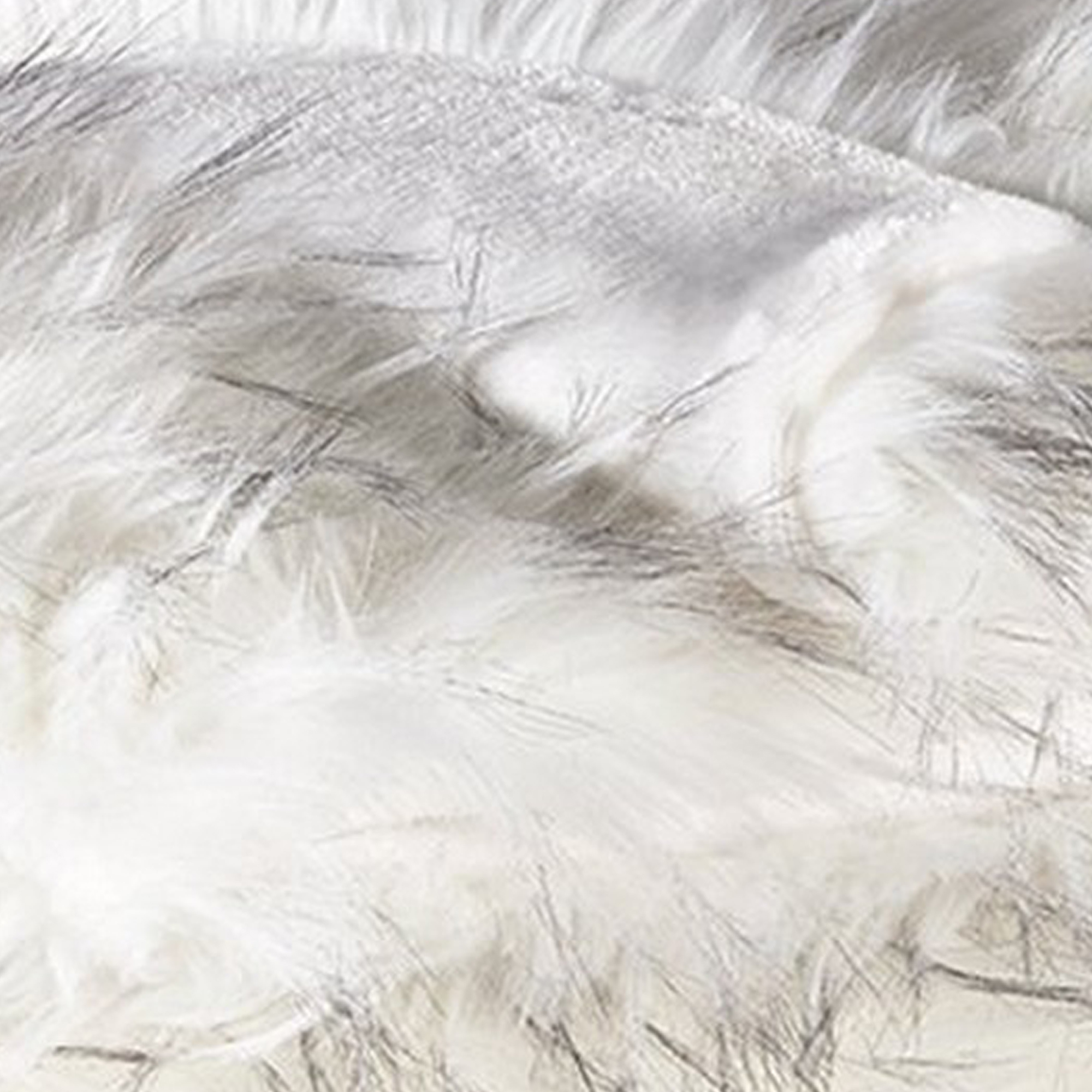 60 X 50 Inches Acrylic Throw With Furry Texture, Set Of 3, White- Saltoro Sherpi