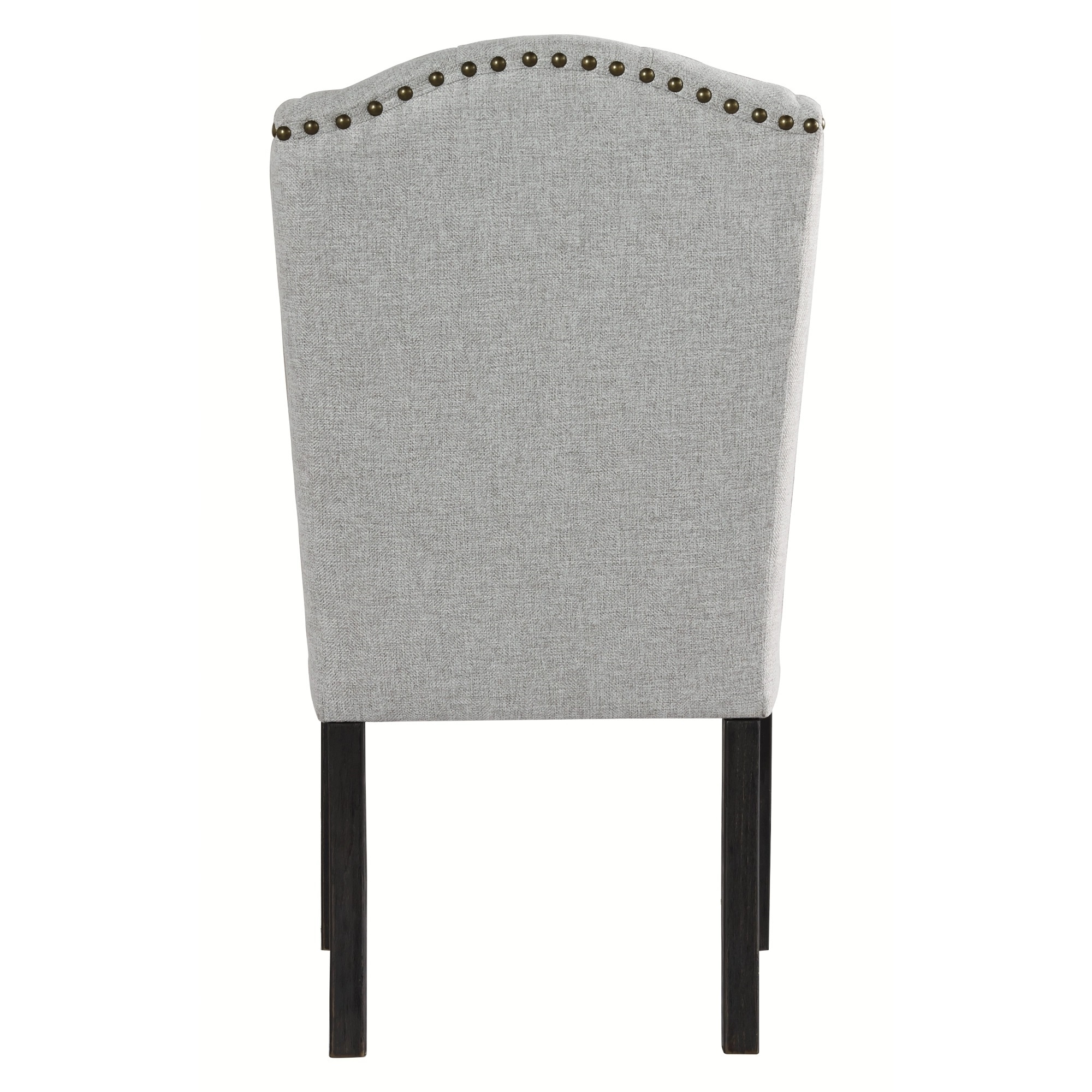 Button Tufted Fabric Upholstered Side Chair With Wooden Legs,Set Of 2, Gray- Saltoro Sherpi