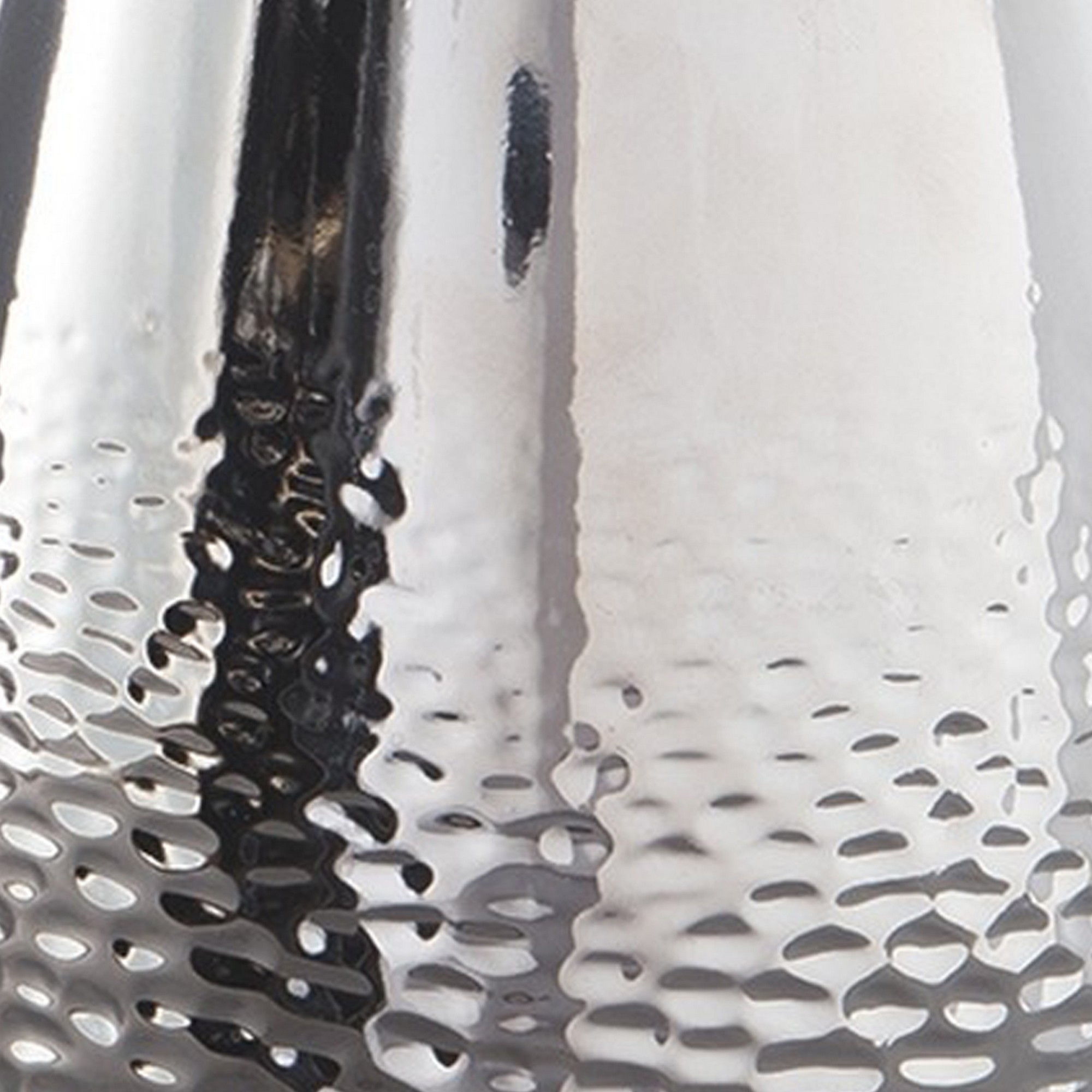 Ceramic Vase With Textured Ripple Design, Set Of 2, Silver- Saltoro Sherpi