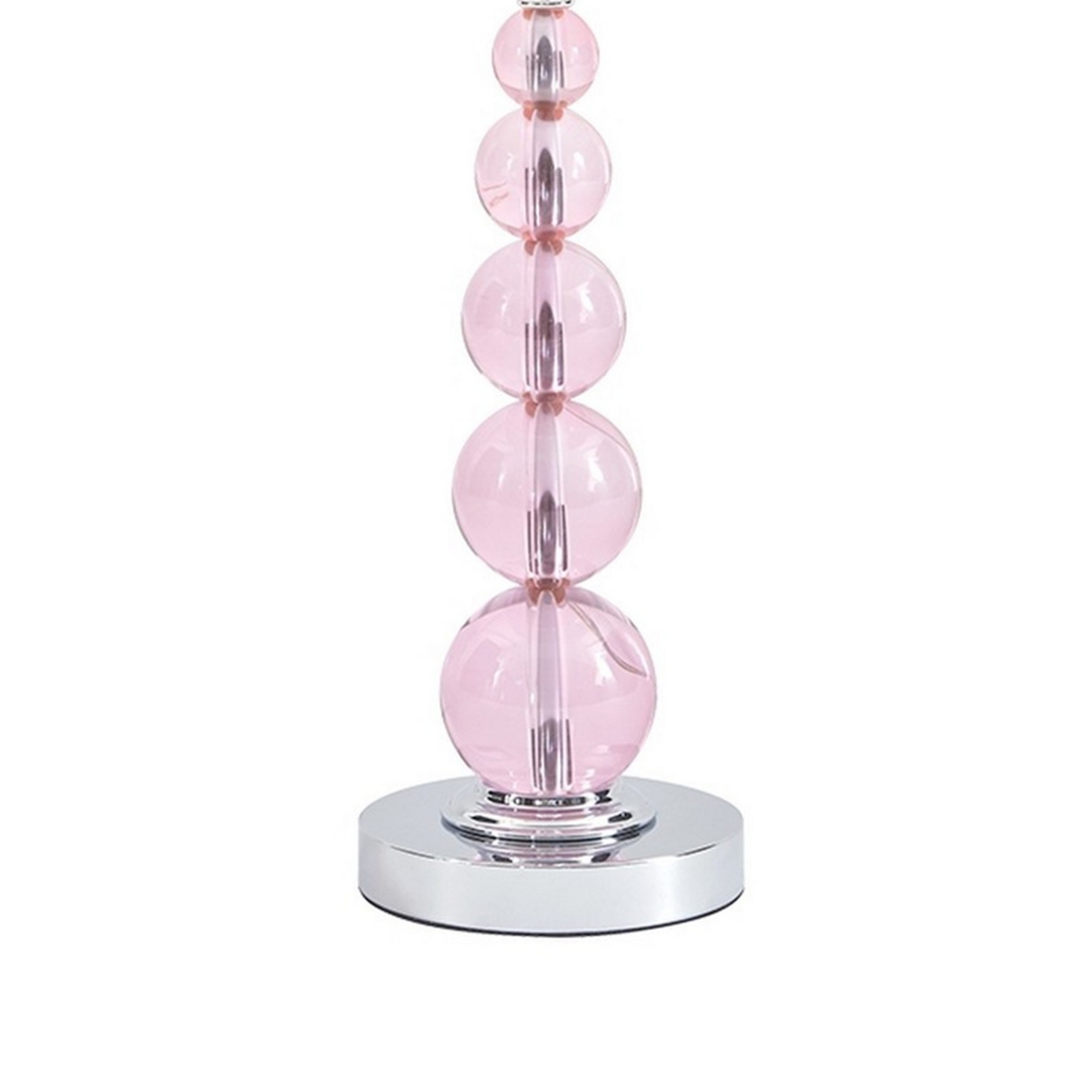 Hardback Shade Table Lamp With Crystal Accents, Pink- Saltoro Sherpi