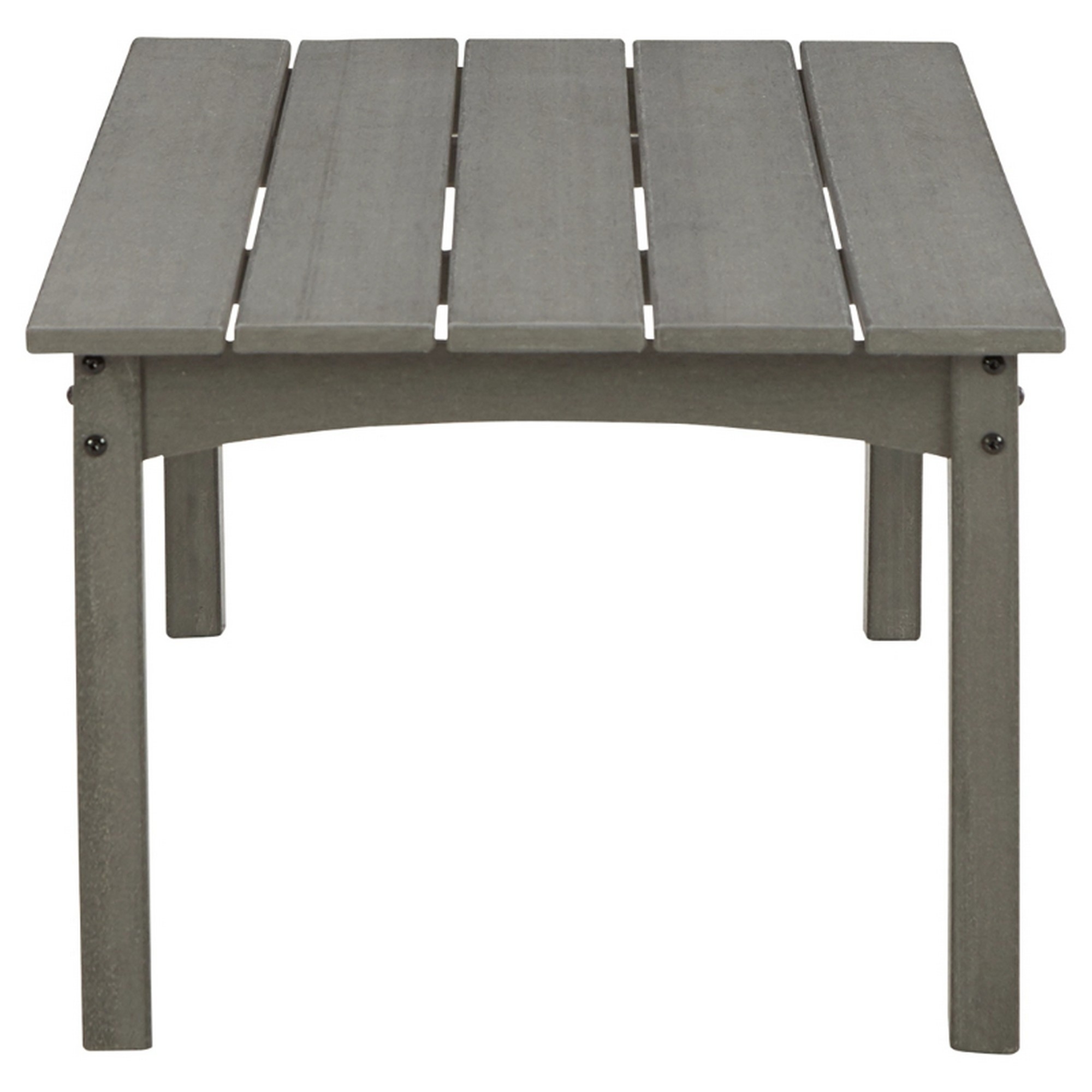 Cocktail Table With Slatted Top And Tapered Legs, Gray- Saltoro Sherpi