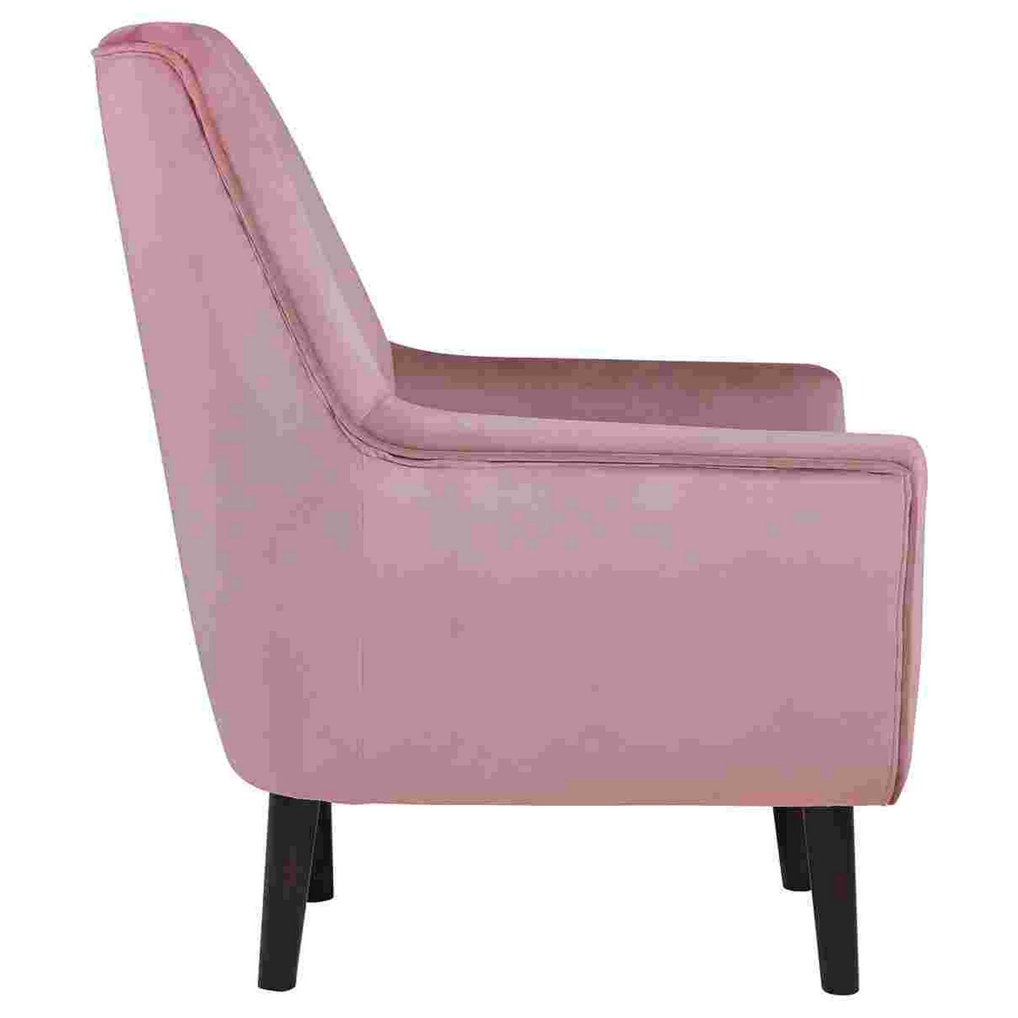 Accent Chair With Button Tufted Back, Pink- Saltoro Sherpi
