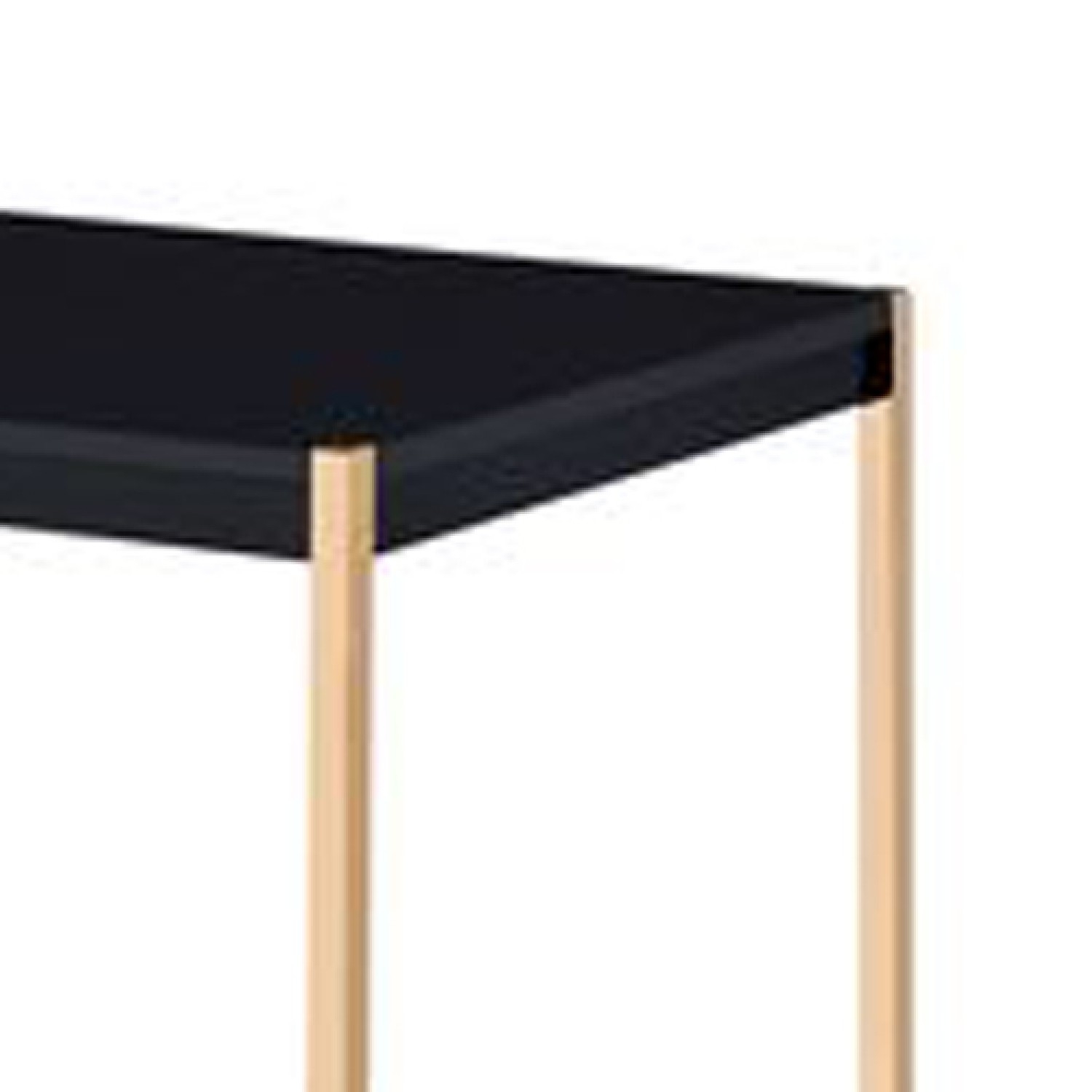 Writing Desk With USB Dock And Metal Legs, Black And Rose Gold- Saltoro Sherpi