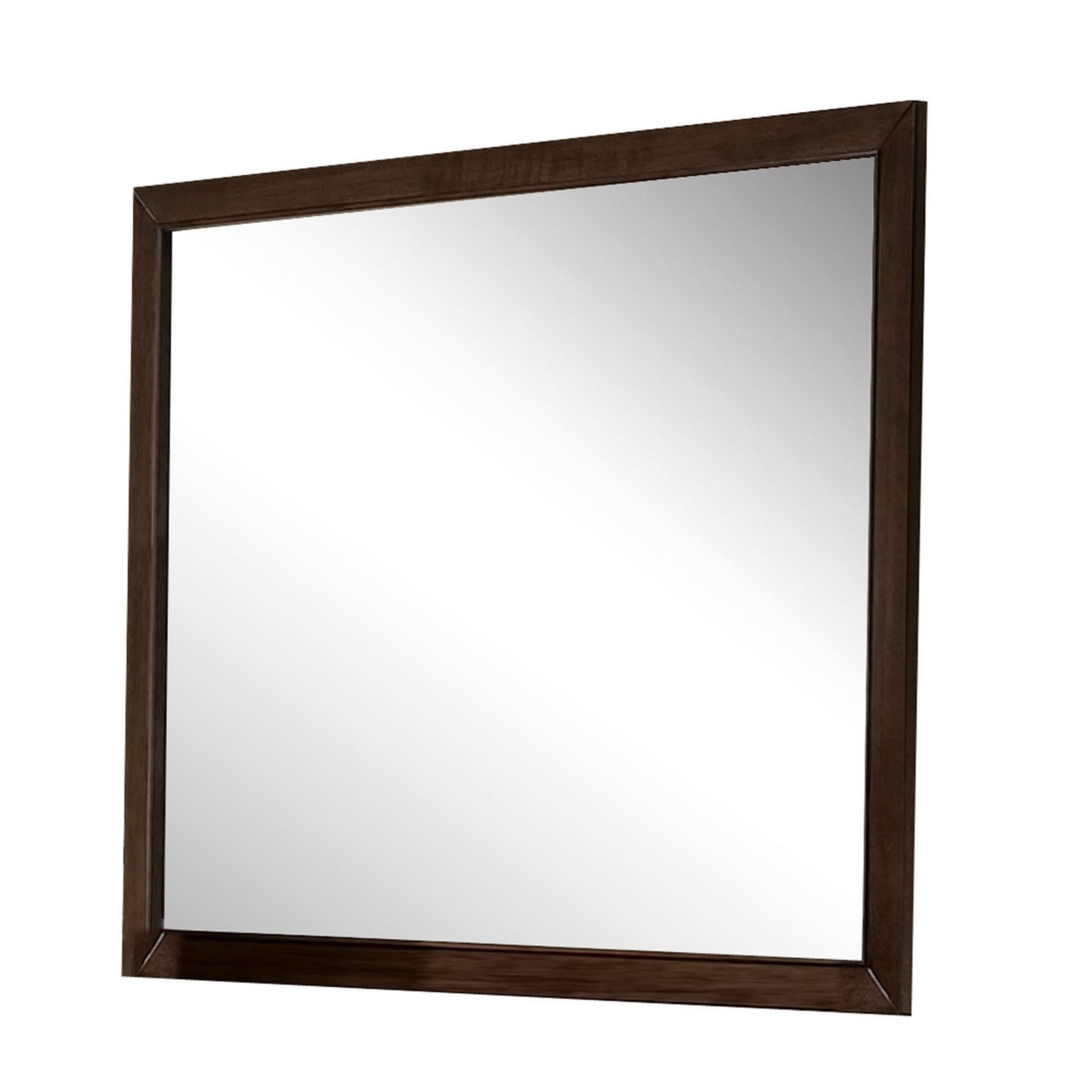 Wooden Frame Mirror, Espresso Brown- Saltoro Sherpi