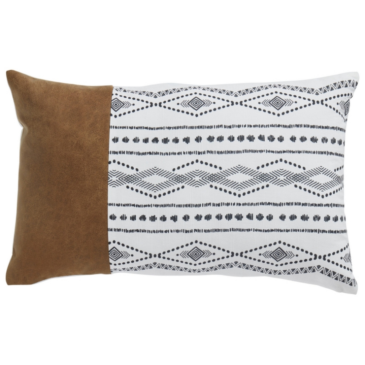 Pillow With Emroidered Global Design, Set Of 4, Brown And White- Saltoro Sherpi