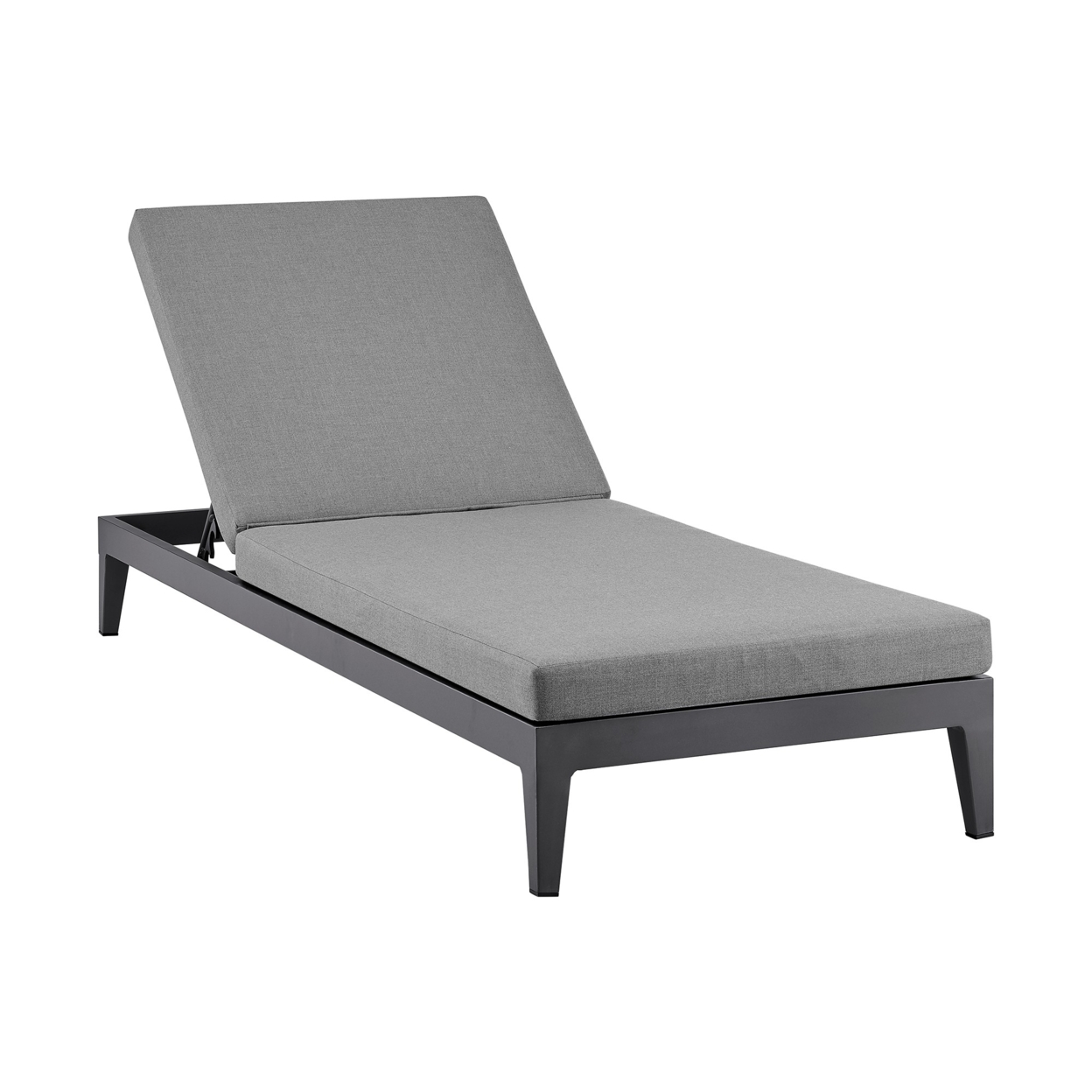 Jax 80 Inch Patio Adjustable Chaise Lounge Chair, Aluminum Frame, Dark Gray- Saltoro Sherpi