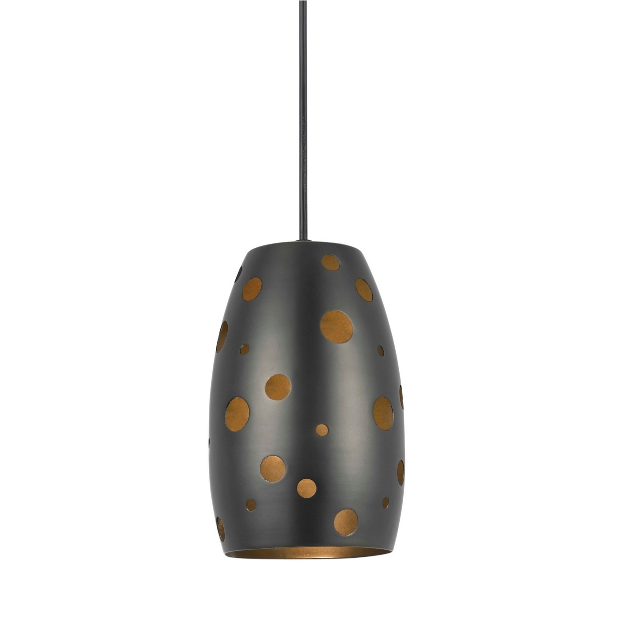 Kem 6 Inch Modern Pendent Light, Oval Metal Shade, Oil Rubbed Black Bronze- Saltoro Sherpi