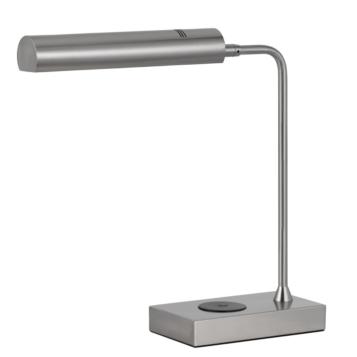 Dyna 18 Inch Integrated LED Desk Lamp, Wireless USB Port, Brushed Steel- Saltoro Sherpi