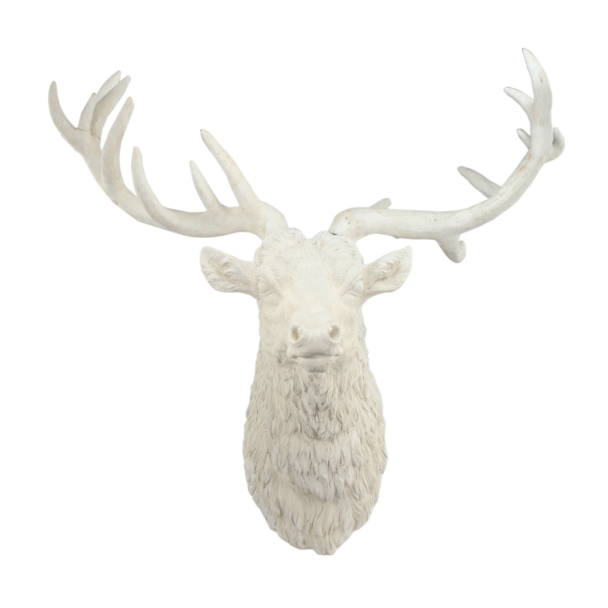 Magnesia Deer Head Wall Accent, White- Saltoro Sherpi