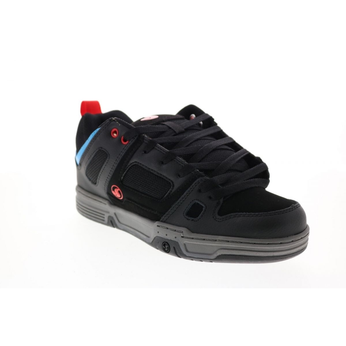 DVS Men's Gambol Skate Shoe 0 BLACK FIERY RED BLUE NUBUCK - BLACK FIERY RED BLUE NUBUCK, 8