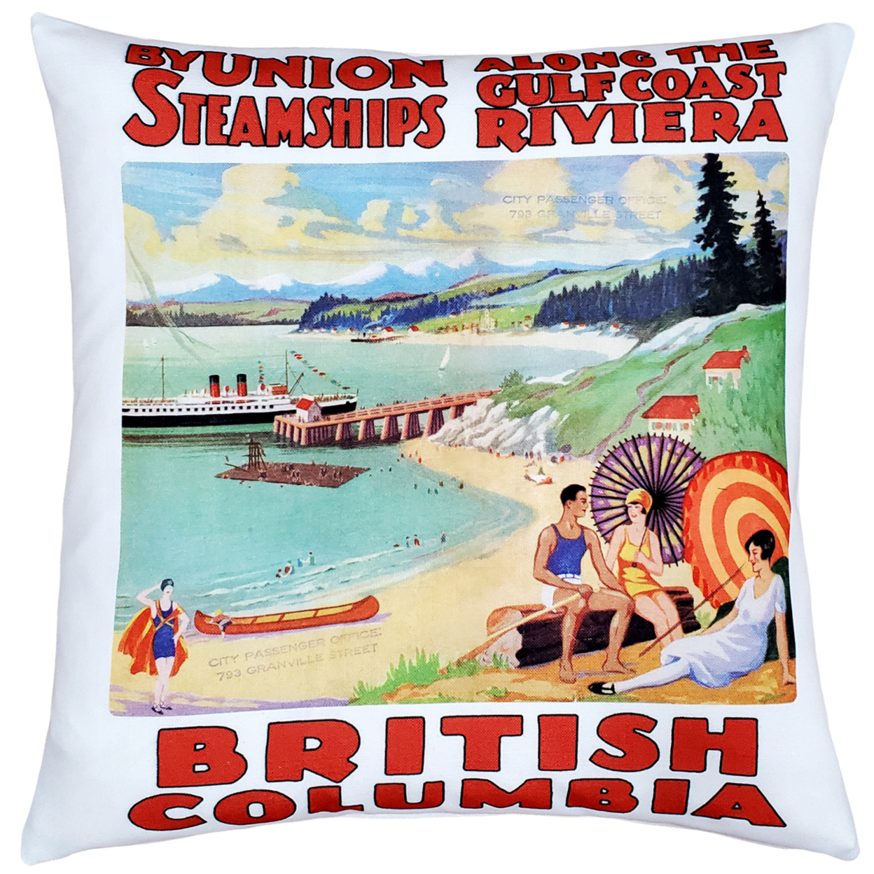 Gulf Coast By Union Steamship Throw Pillow 20x20, With Polyfill Insert