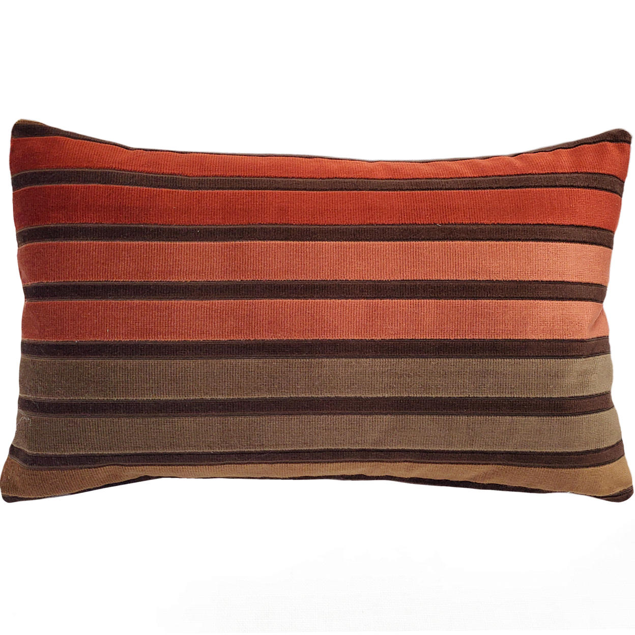 Canyon Stripes Textured Velvet Throw Pillow 12x20, With Polyfill Insert