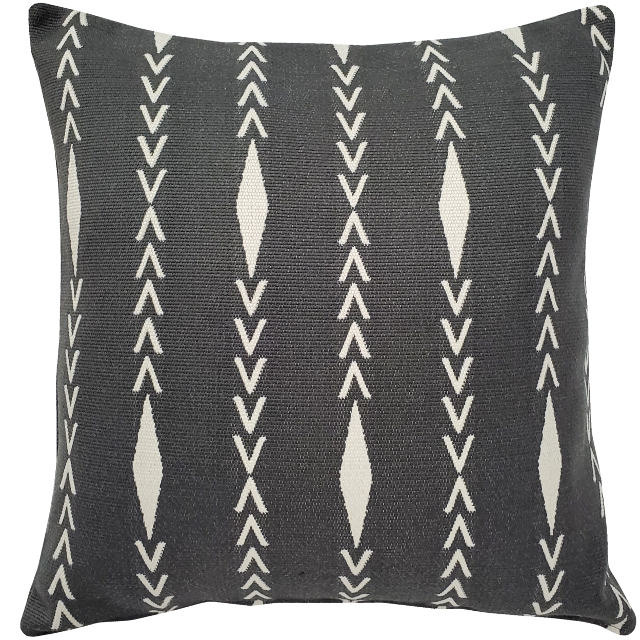 Diamond Ray Charcoal Gray Throw Pillow 20x20, With Polyfill Insert