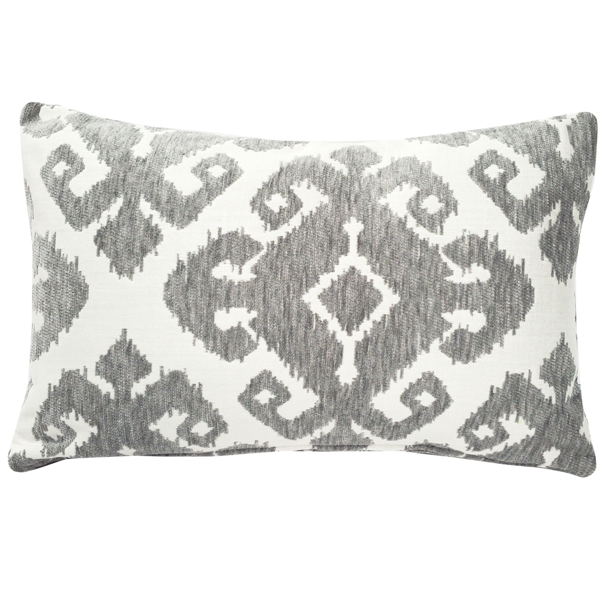 Insignia Gray Outdoor Throw Pillow 12x19, With Polyfill Insert