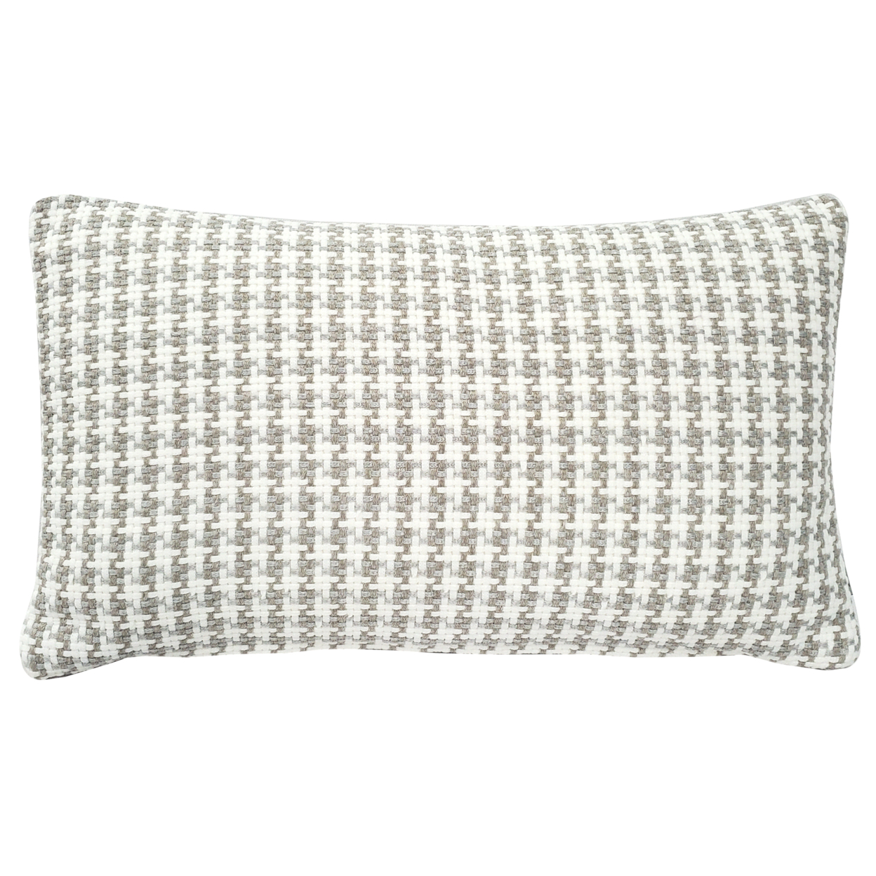 Coco Jicama Houndstooth Outdoor Throw Pillow 12x19, With Polyfill Insert