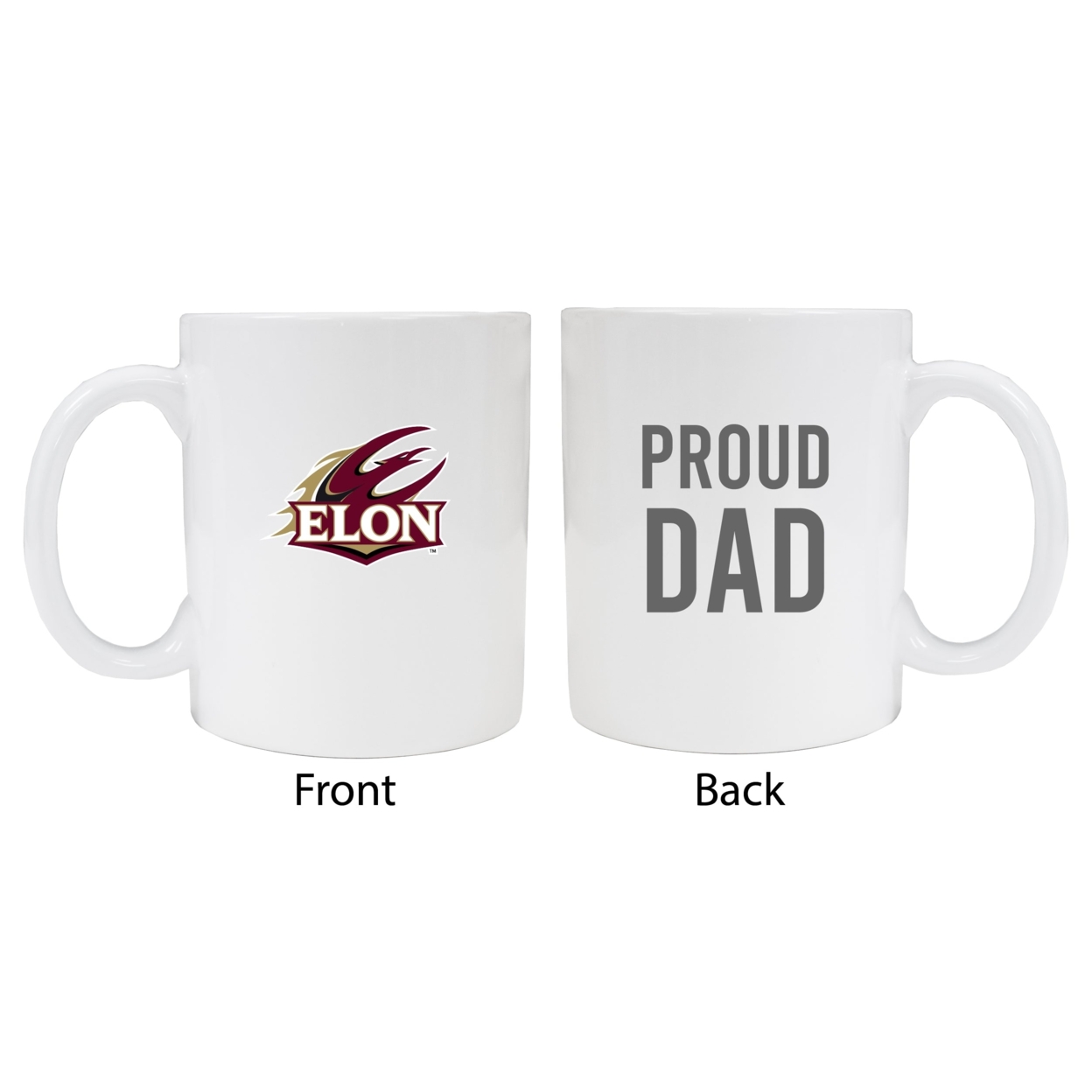 Elon University Proud Dad Ceramic Coffee Mug - White (2 Pack)
