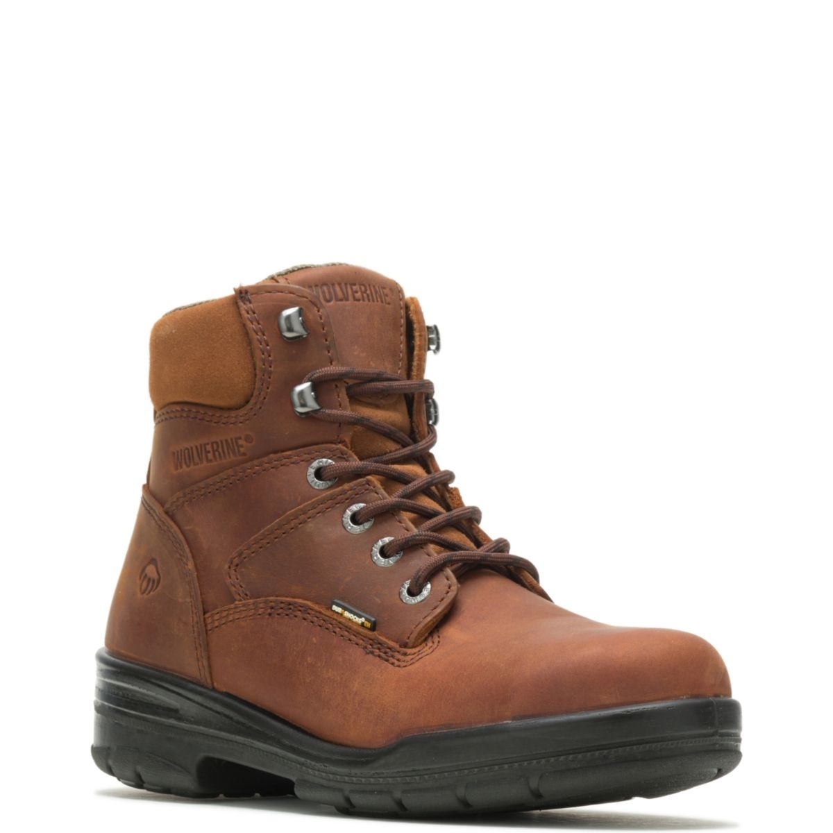 WOLVERINE Men's 6 DuraShocksÂ® Slip Resistant Steel Toe Work Boot Canyon - W02053 BRN/STL - BRN/STL, 11-M