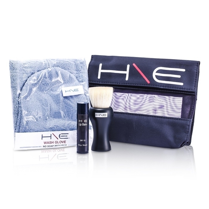 Jane Iredale HE Minerals Kit: Lip Balm SPF 15 + Facial Brush + Wash Glove + Bag 3pcs+1bag