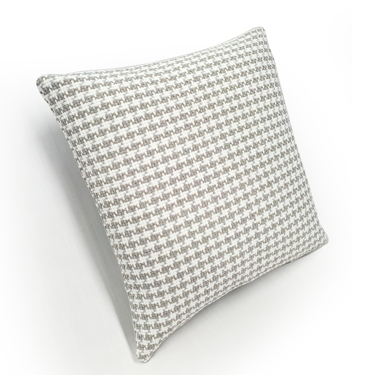 Coco Jicama Houndstooth Outdoor Throw Pillow 19x19, With Polyfill Insert