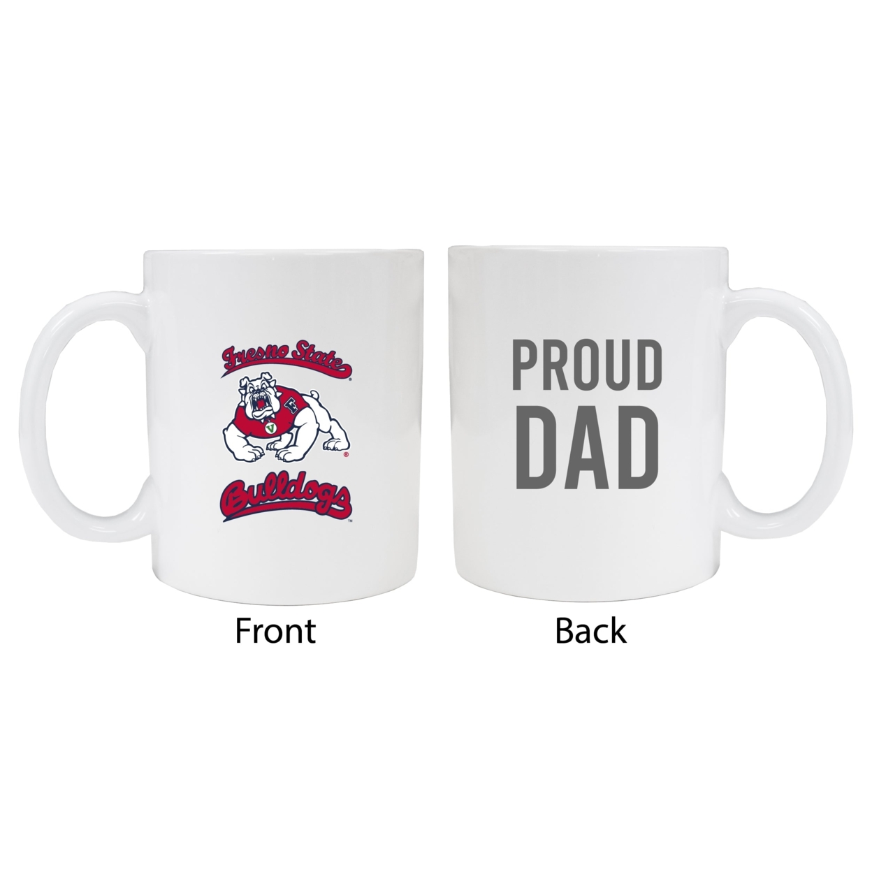 Fresno State Bulldogs Proud Dad Ceramic Coffee Mug - White (2 Pack)