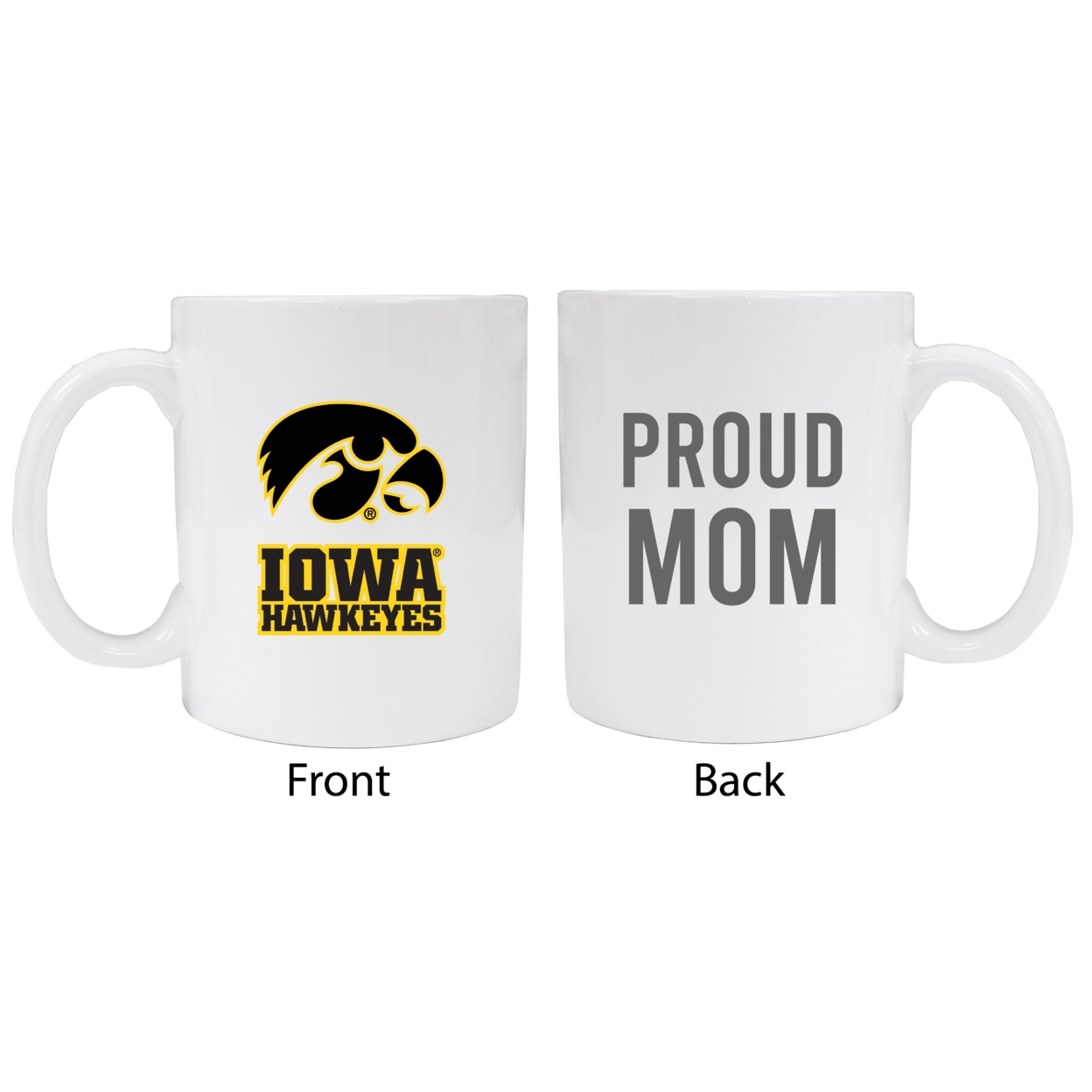 Iowa Hawkeyes Proud Mom Ceramic Coffee Mug - White (2 Pack)