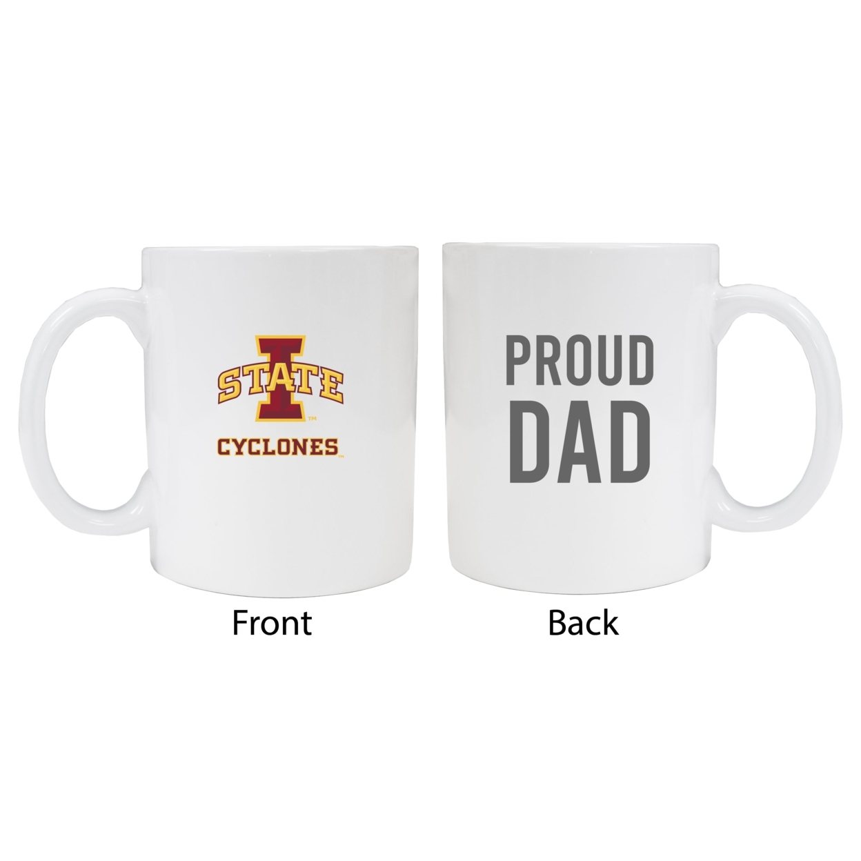 Iowa State Cyclones Proud Dad Ceramic Coffee Mug - White (2 Pack)