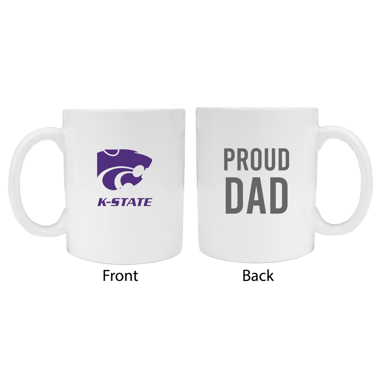 Kansas State Wildcats Proud Dad Ceramic Coffee Mug - White (2 Pack)