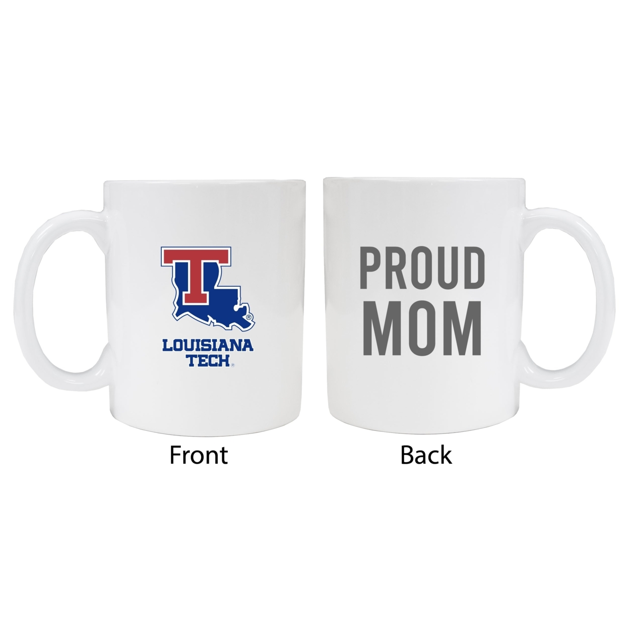 Louisiana Tech Bulldogs Proud Mom Ceramic Coffee Mug - White (2 Pack)