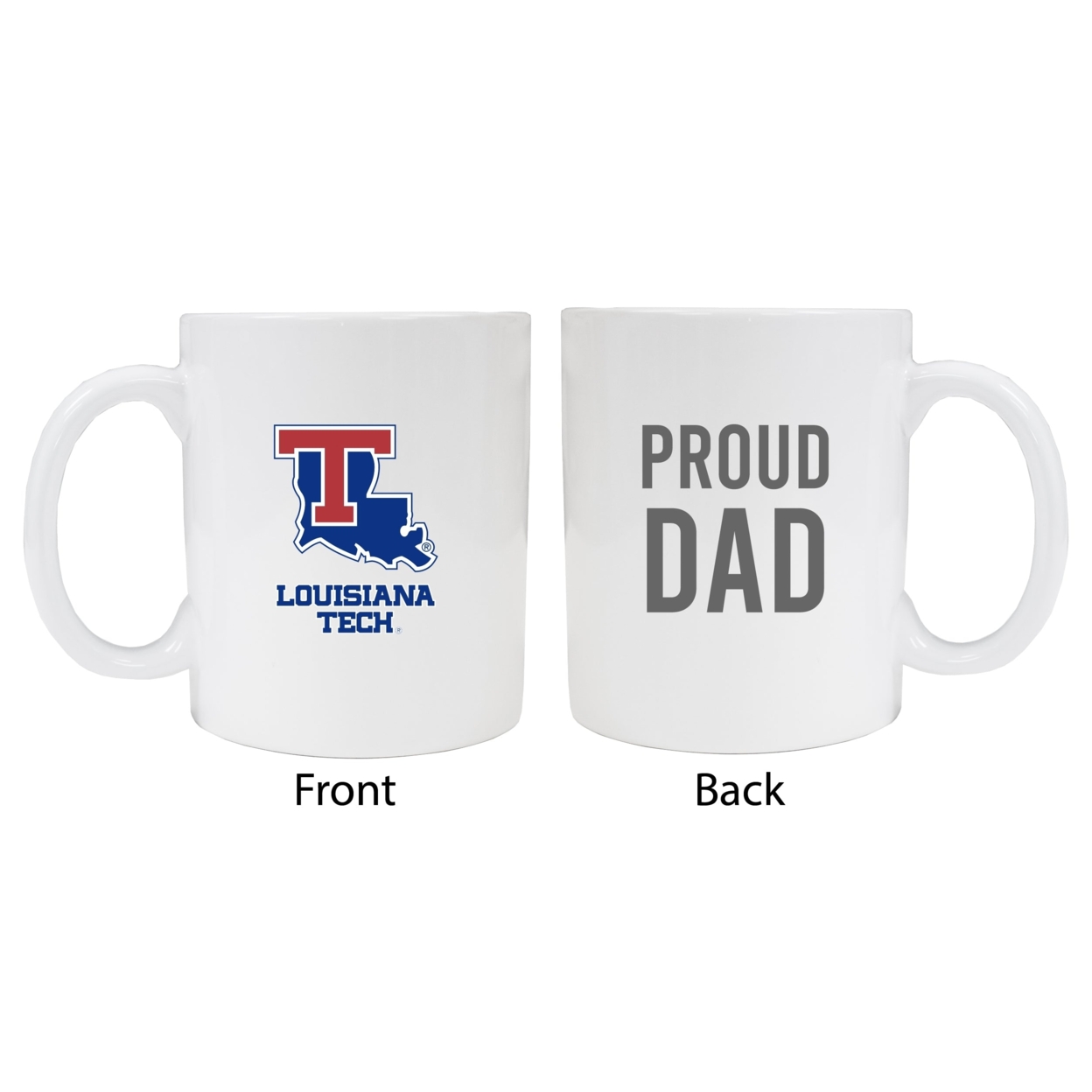Louisiana Tech Bulldogs Proud Dad Ceramic Coffee Mug - White (2 Pack)