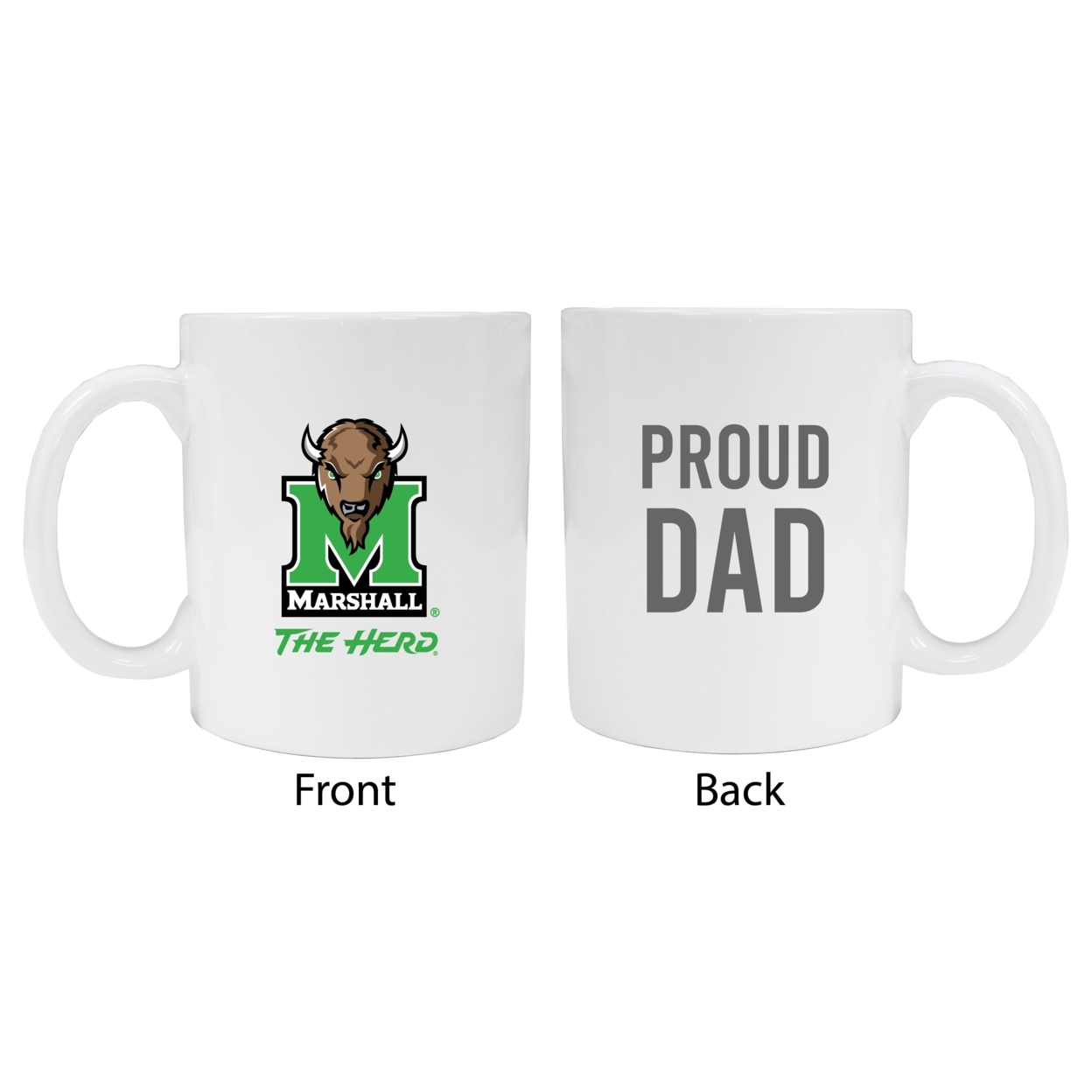 Marshall Thundering Herd Proud Dad Ceramic Coffee Mug - White (2 Pack)