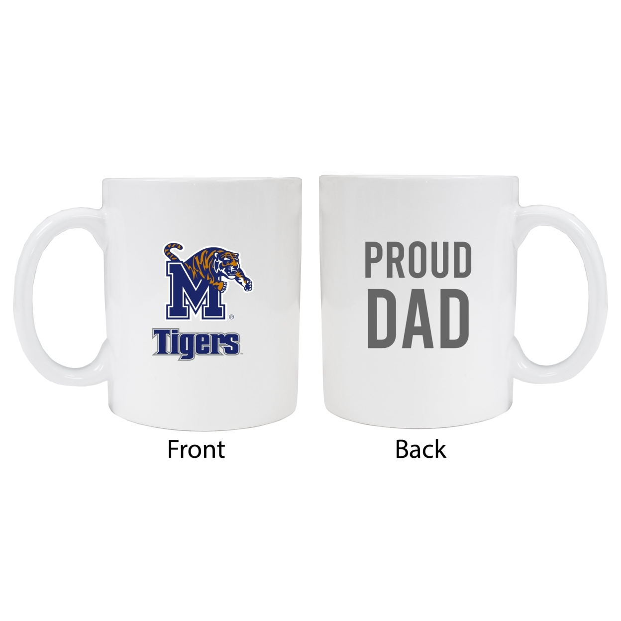 Memphis Tigers Proud Dad Ceramic Coffee Mug - White (2 Pack)