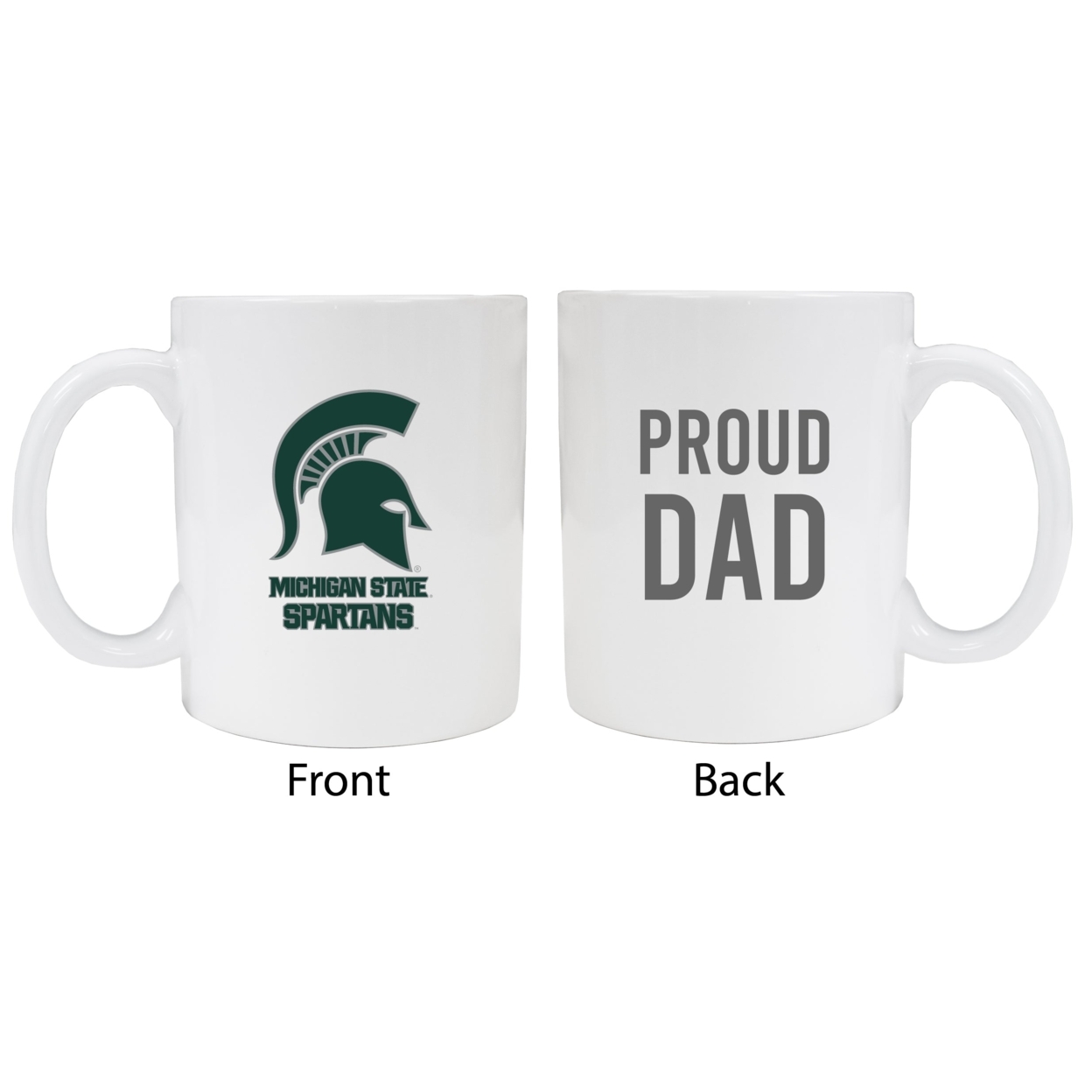 Michigan State Spartans Proud Dad Ceramic Coffee Mug - White (2 Pack)