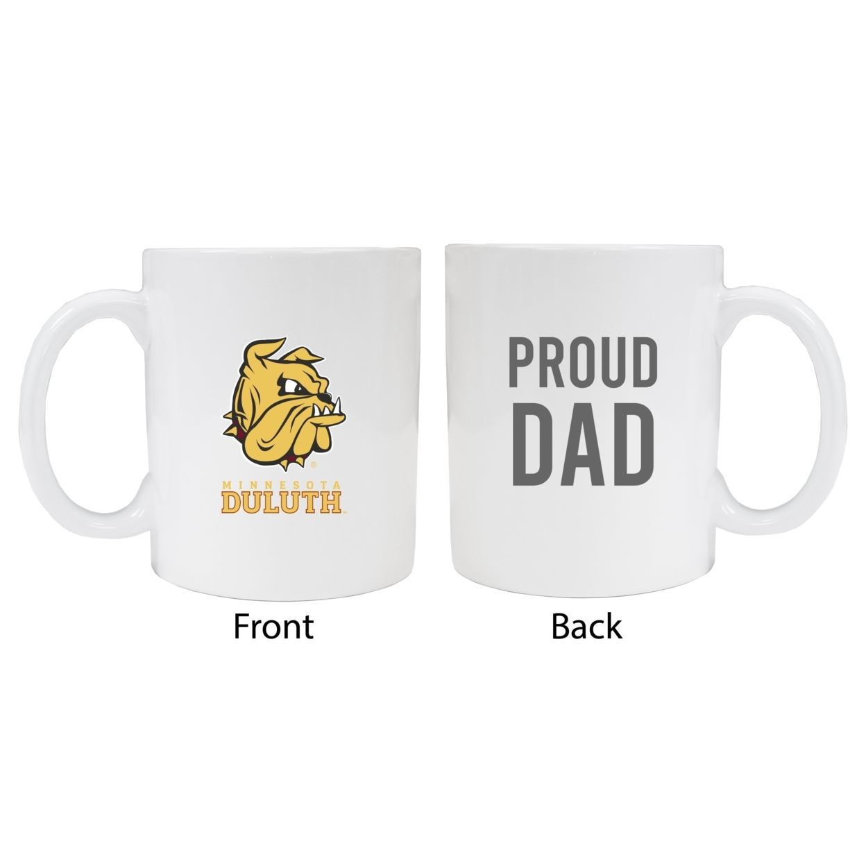 Minnesota Duluth Bulldogs Proud Dad Ceramic Coffee Mug - White (2 Pack)